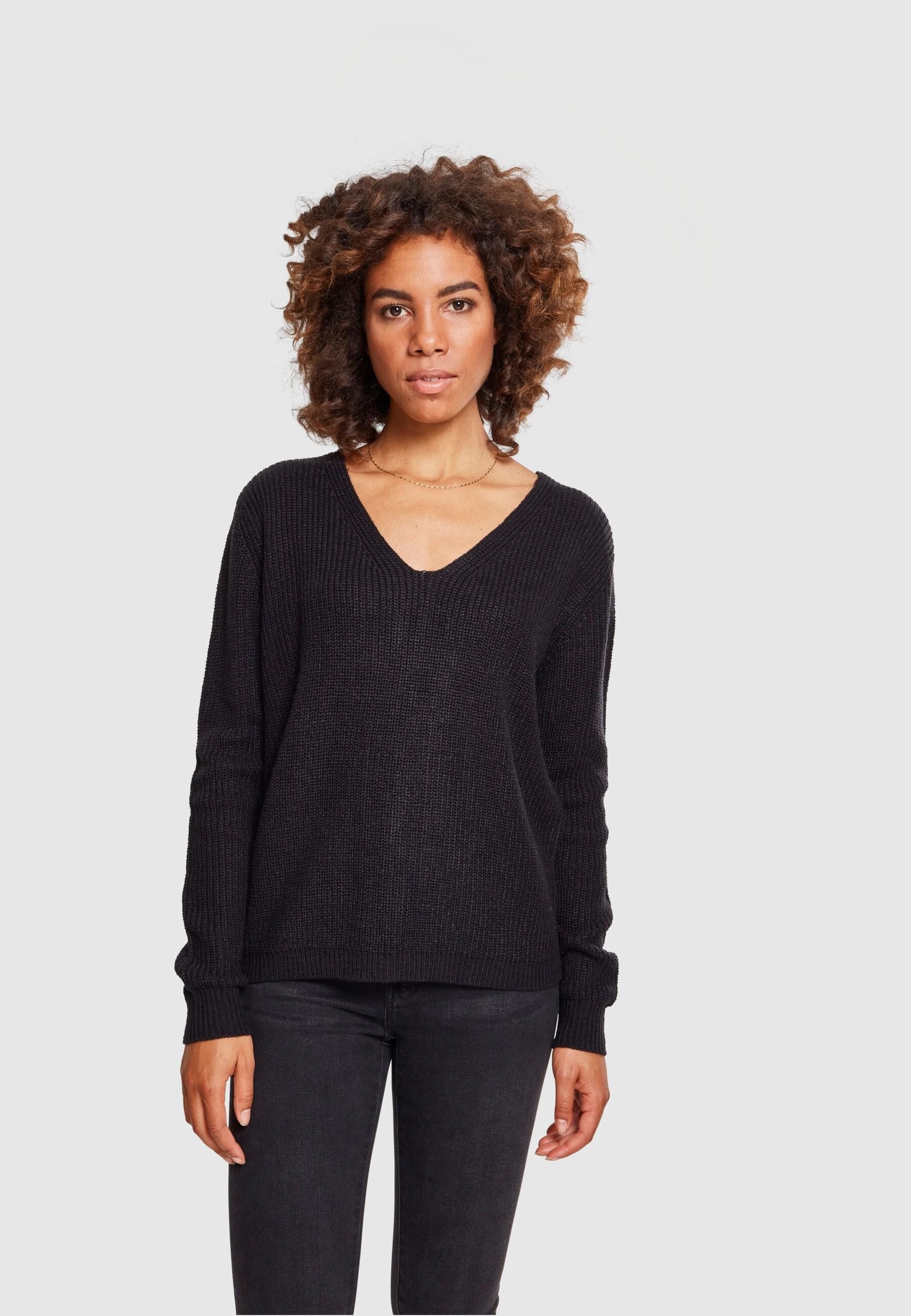 URBAN CLASSICS Rundhalspullover »Urban Classics Damen Ladies Back Lace Up Sweater«