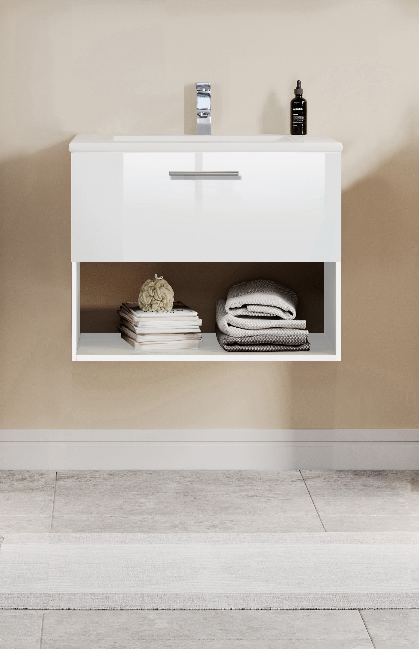 welltime Waschtisch "Trento Light mit Keramik-Auflagebecken", 1 Auzug und 1 günstig online kaufen