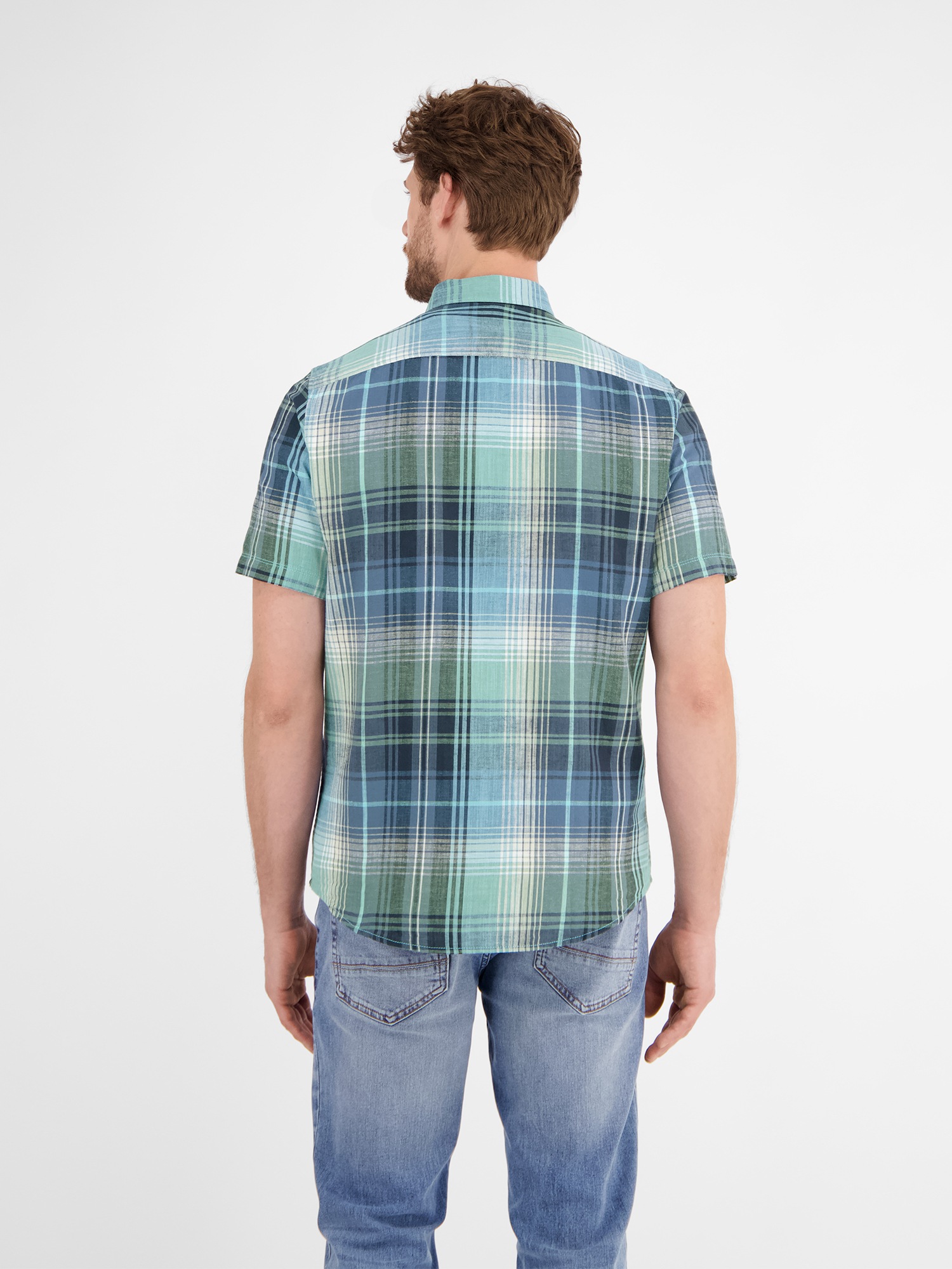 LERROS Kurzarmhemd "Sommerliches Karohemd mit Leinenanteil" günstig online kaufen