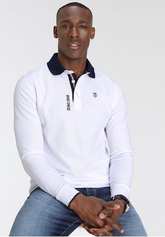 DELMAO Langarm-Poloshirt su Logostickereien-N...