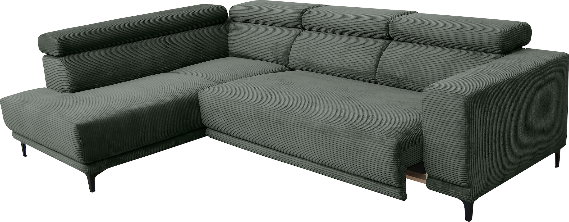 alina Ecksofa »Hikari«, wahlweise mit Sitzvorzug, in modernem Cordstoff, Breite 302 cm