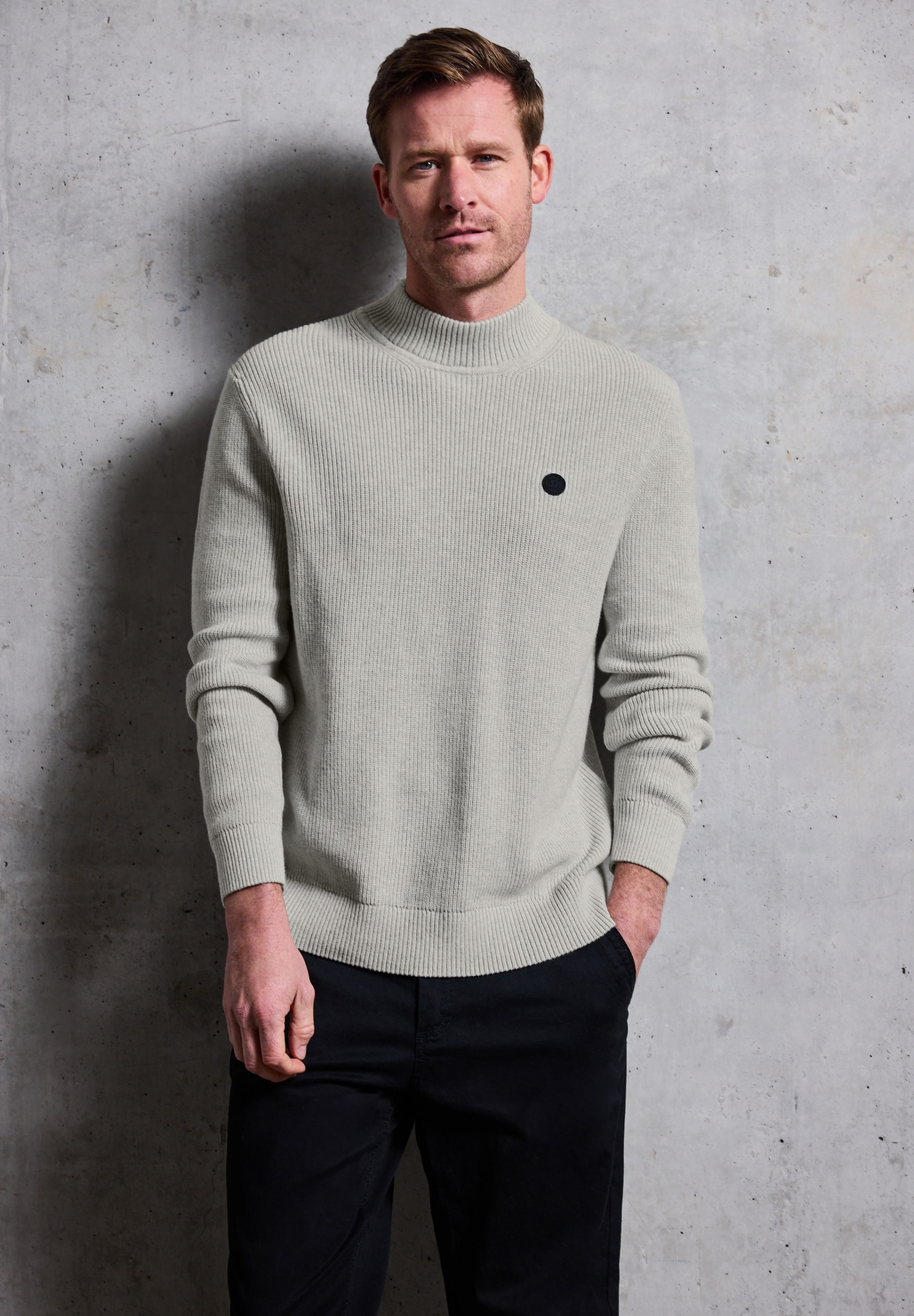 STREET ONE MEN Strickpullover aus reiner Baumwolle