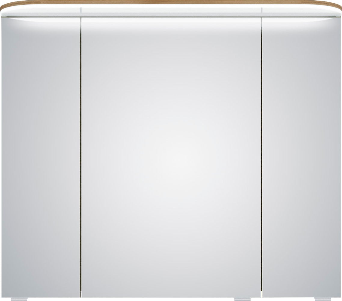 Saphir Badmöbel-Set »Balto Sprint 2-teilig, Mineralmarmor-Waschtisch mit LED-Spiegelschrank«, (2 St.), Badezimmer Set 92 cm breit, inkl. Türdämpfer, 3 Türen, 2 Schubladen