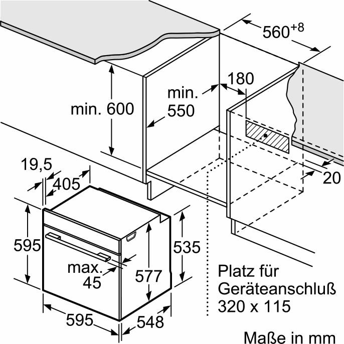 BOSCH Pyrolyse Backofen »HBG675BB1«, Serie 8, HBG675BB1, mit Teleskopauszug nachrüstbar, Pyrolyse-Selbstreinigung, mit AutoPilot