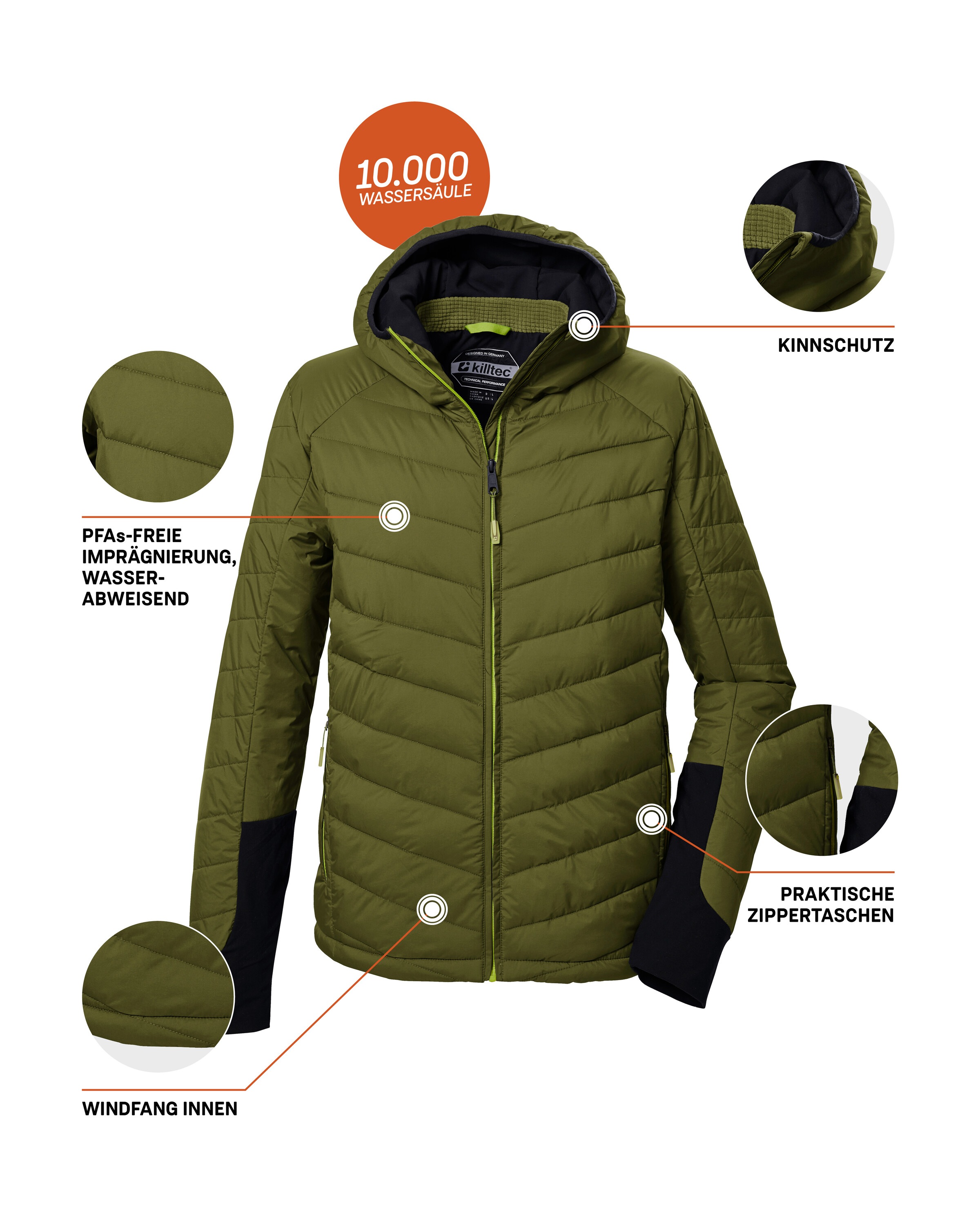 Killtec Steppjacke »KOW 13 MN QLTD JCKT«, Winddichte, wasserabweisende Herrenjacke, atmungsaktiv, nachhaltig