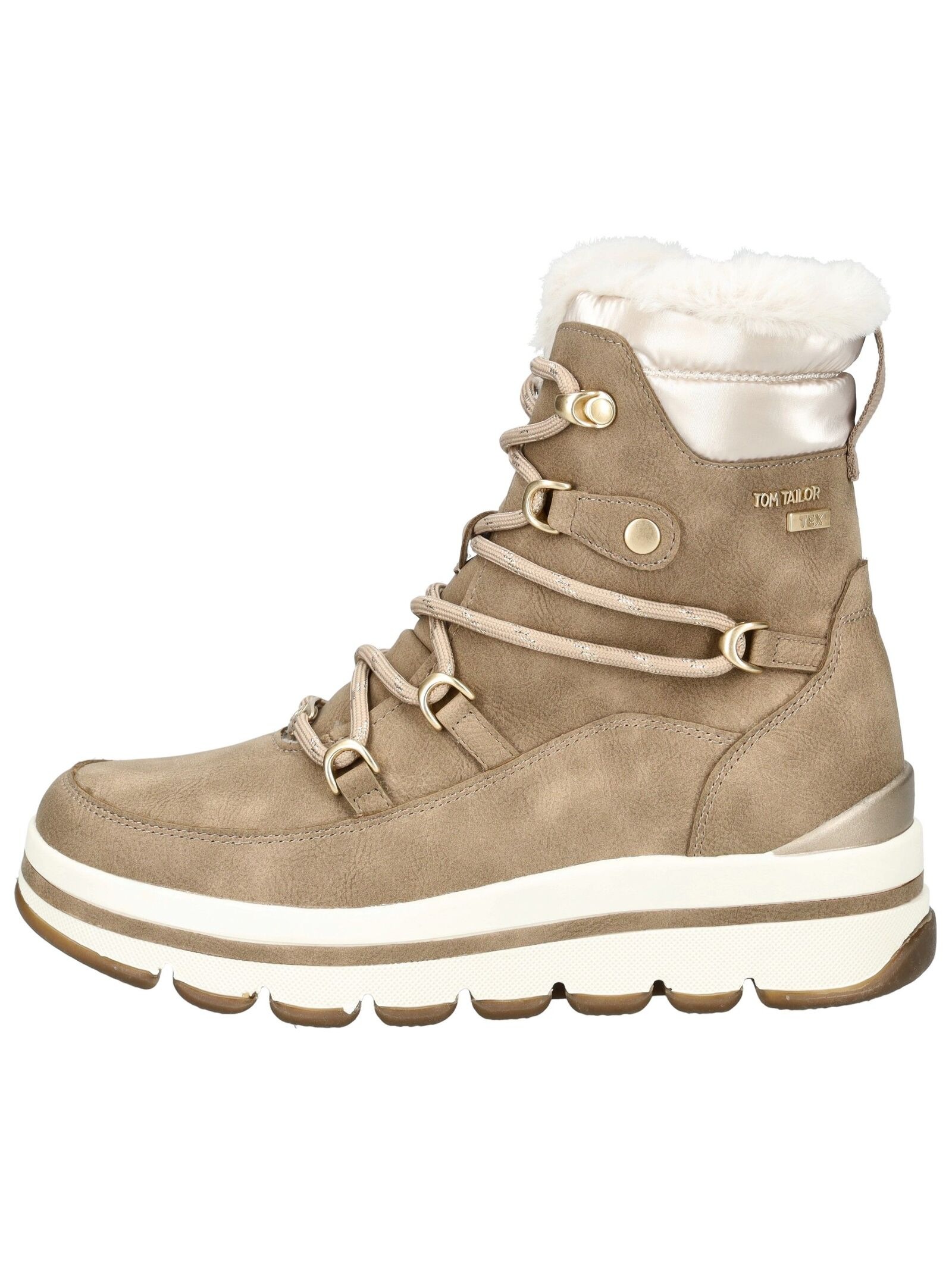 TOM TAILOR Schnürstiefelette "Tom Tailor Stiefelette Lederimitat/Textil" günstig online kaufen