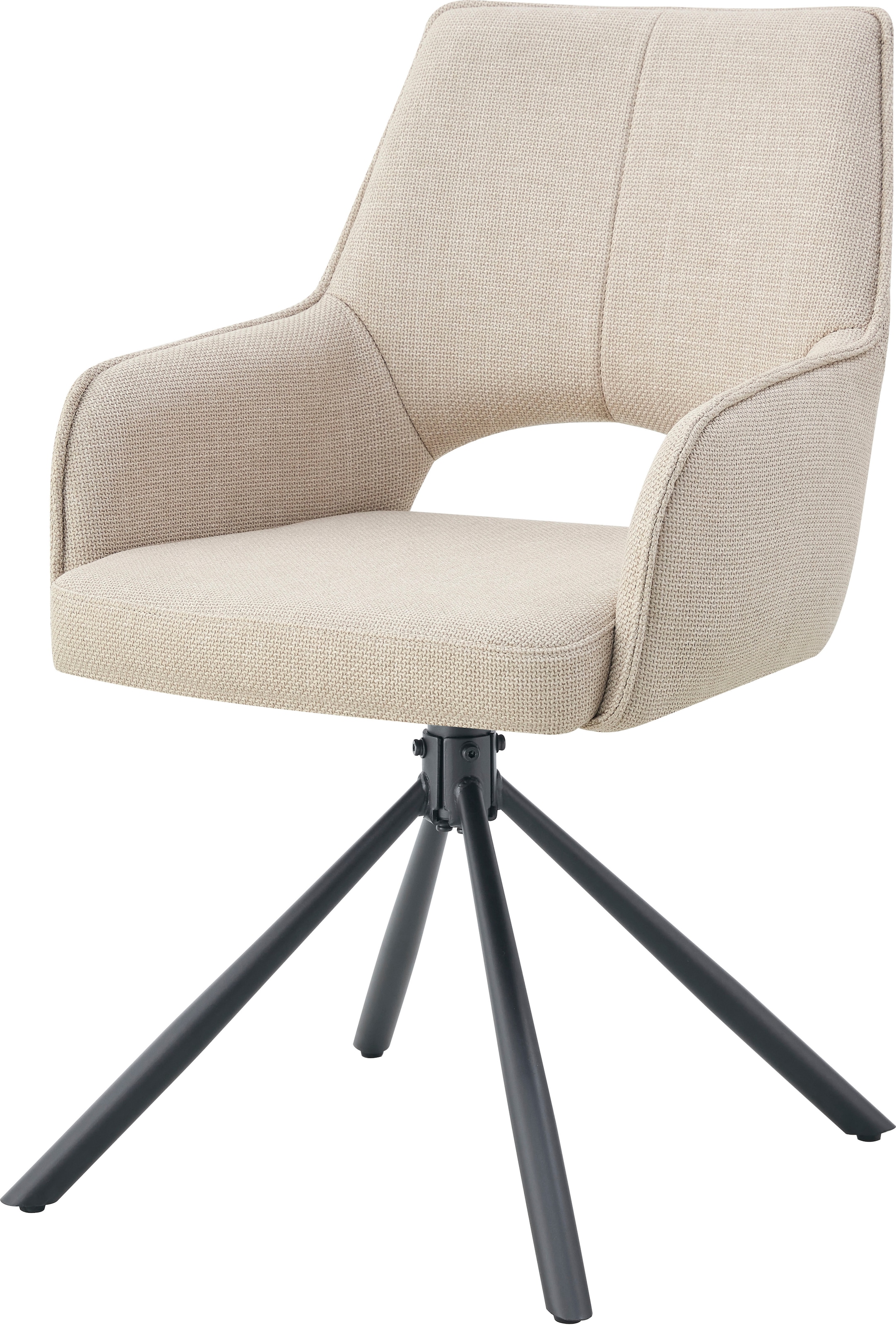 Home affaire Drehstuhl »BELLEVILLE, 2er Set, mit Metallgestell in matt schwarz« (Set) 2 Stk.in verschiedenen Farben, Belsatbarkeit pro Stuhl 120 kg, 360° drehbar