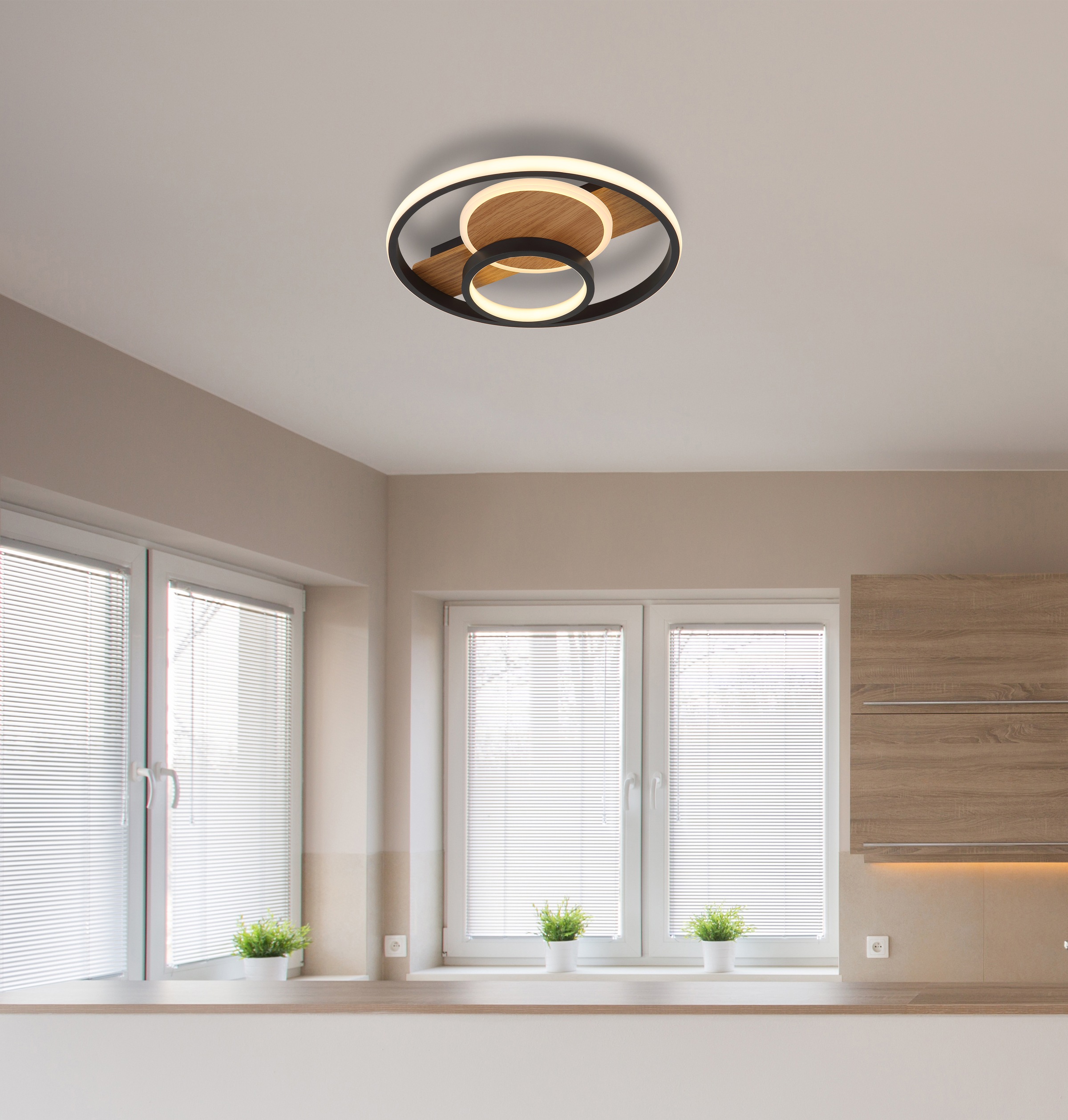 GLOBO LIGHTING Deckenleuchte »PIKARA« LED-Modul 1 Stk. Warmweiß Deckenlampe Wohnzimmer-Leuchte Schlafzimmer-Leuchte Flur Küche