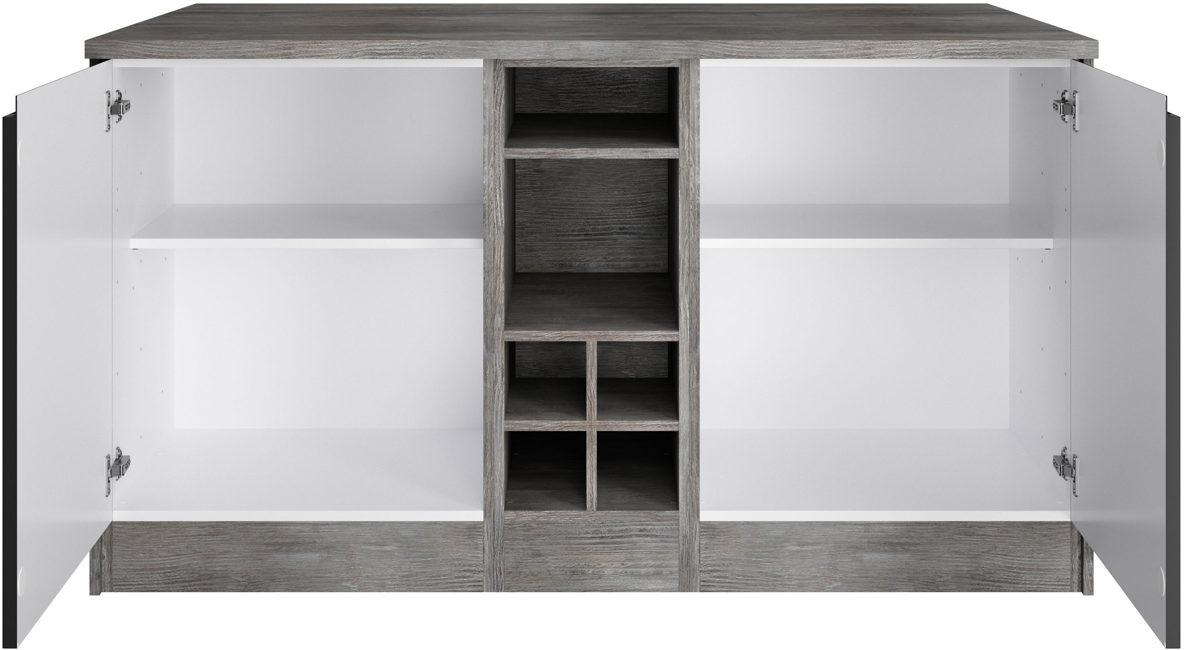 KOCHSTATION Kücheninsel »KS-Virginia«, Breite 153 cm, MDF-Fronten, Flaschenregal