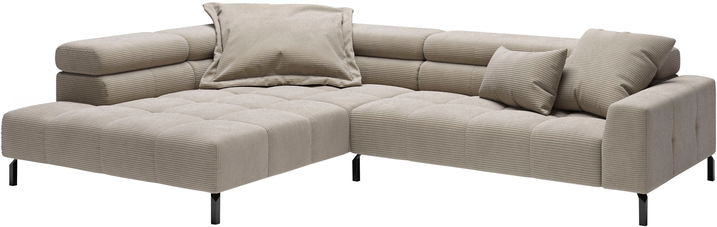 Places of Style Ecksofa »Cleveland, L-Form, incl. Kopfteilverstellung, Breite 311 cm«, wahlweise elektrischer Sitzvorzug