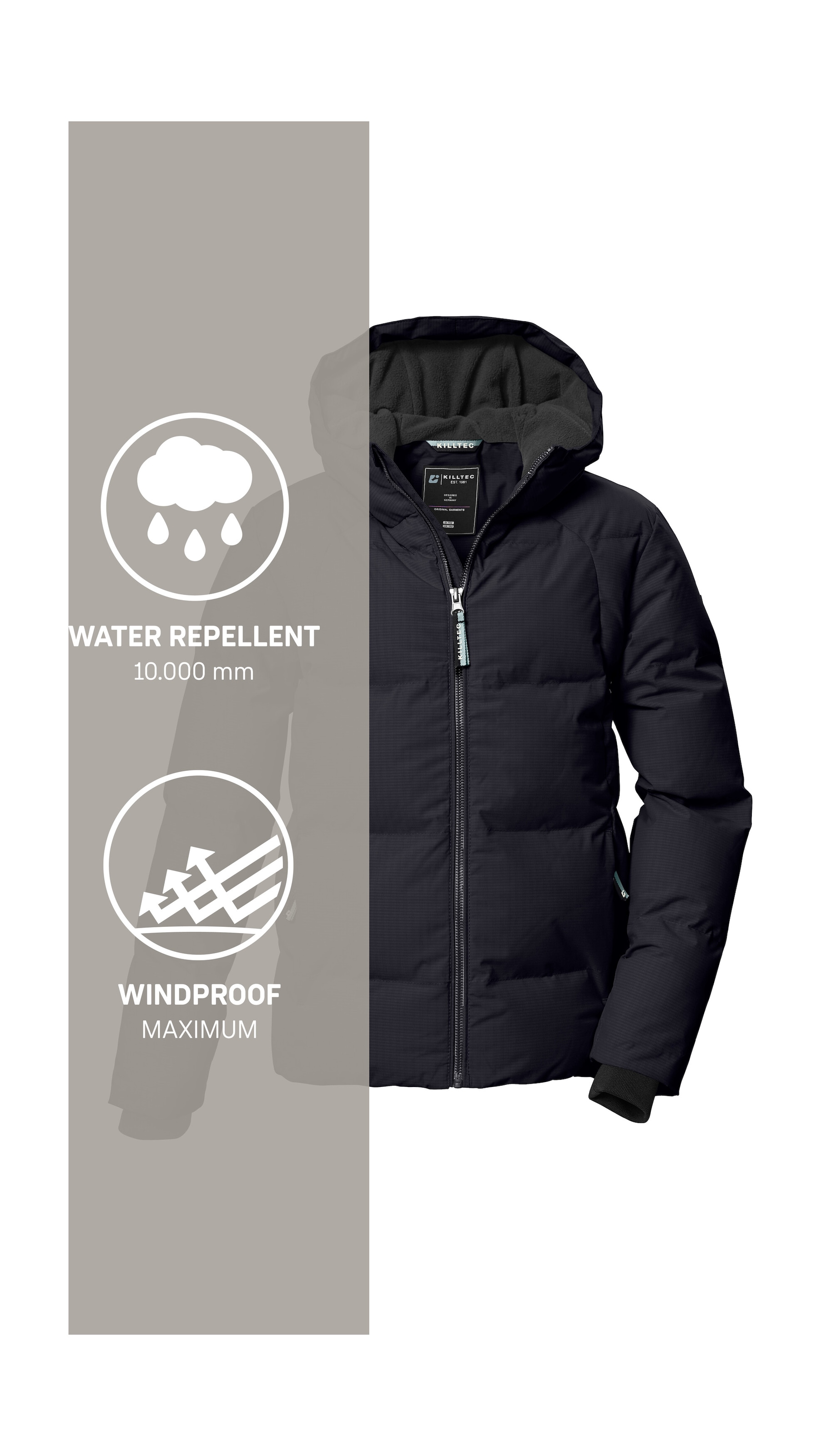 Killtec Steppjacke »KOW 357 GRLS QLTD JCKT«, Wasserabweisende Mädchenjacke mit Kapuze, atmungsaktiv, warm