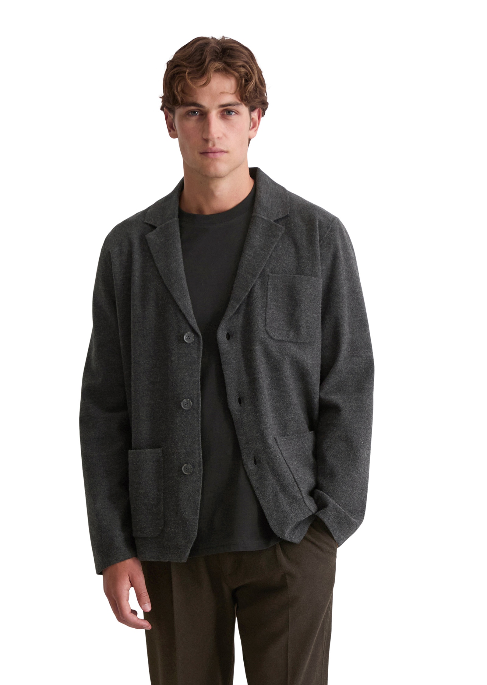 Marc OPolo Strickjacke "aus gewalktem Schurwolle-Mix" günstig online kaufen