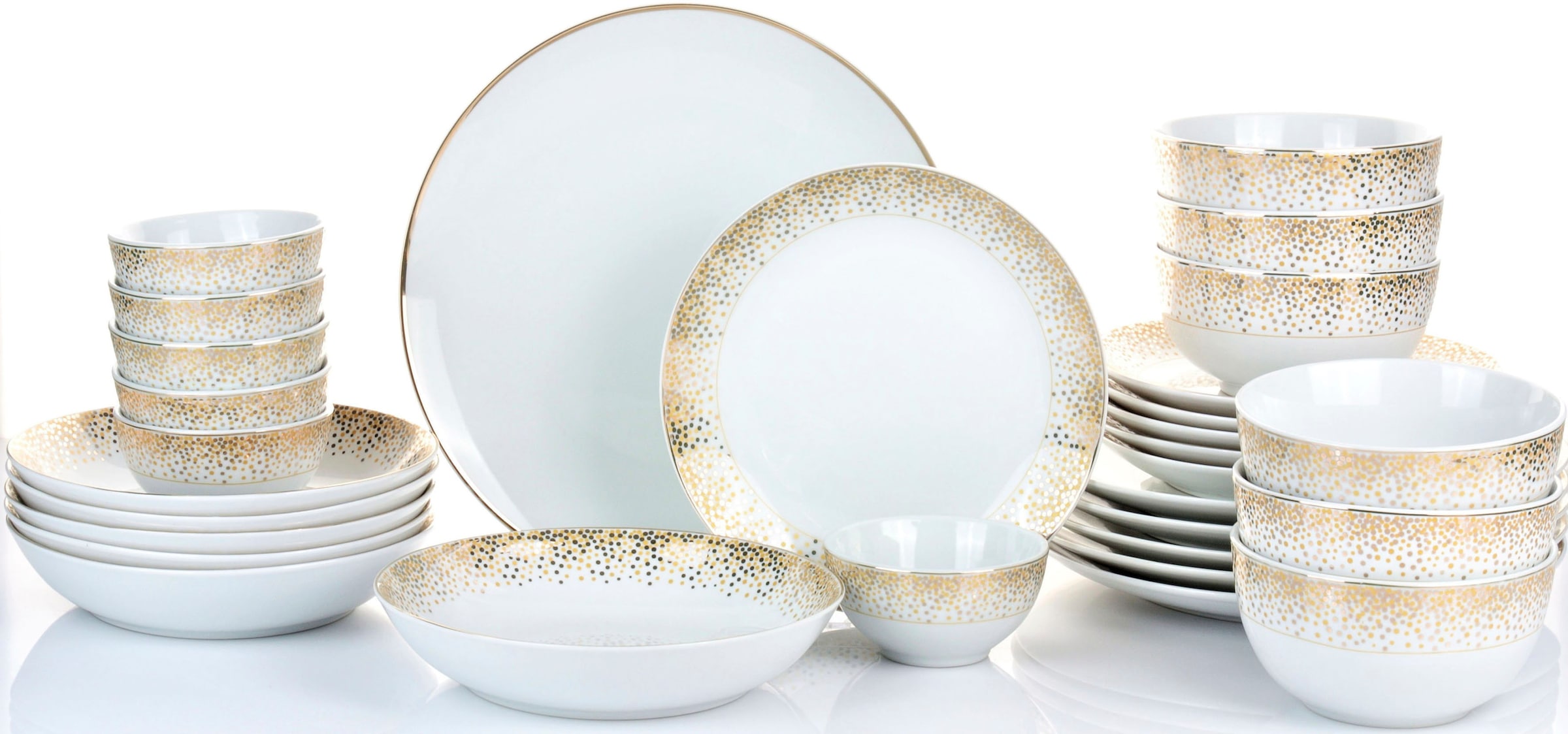 Retsch Arzberg Kombiservice "Dusty" dezentes Dekor auf schlichtem Weiß günstig online kaufen