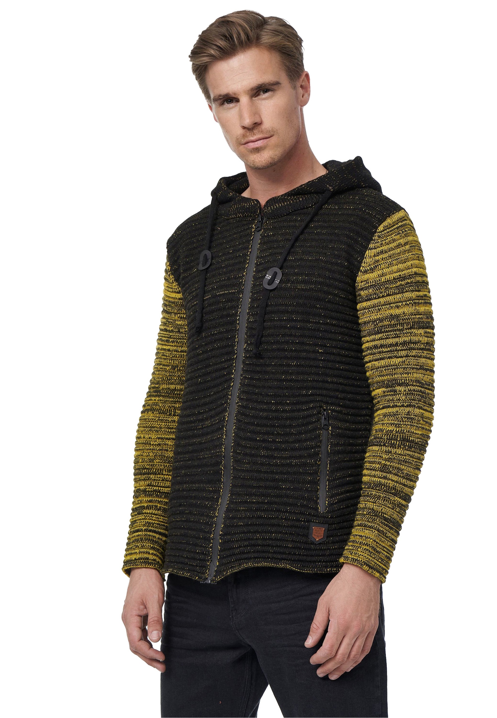 Rusty Neal Strickjacke, mit kuscheliger Kapuze