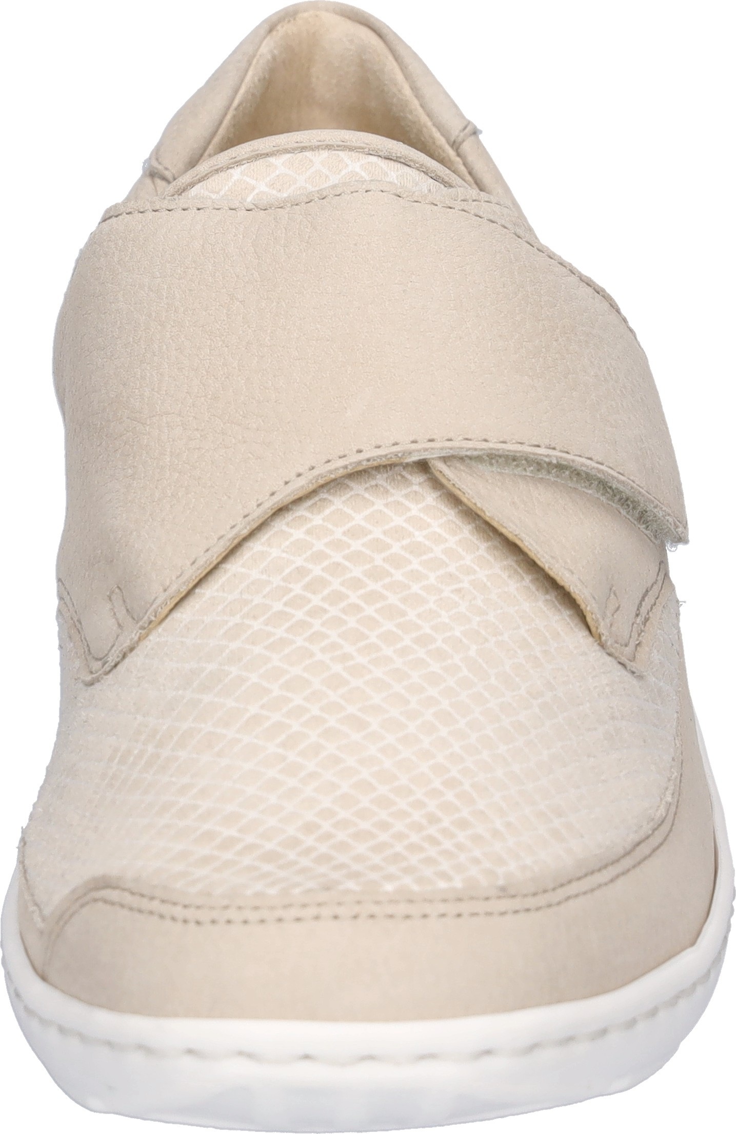 Klettschuh WALDLÄUFER "HENNI-Soft", Damen, Gr. 7 (40,5), hellbeige, Nubukleder, Textil, Schuhe Klettschuh, Komfortschuh, Freizeitschuh mit Textil-Stretch, H-Weite 3