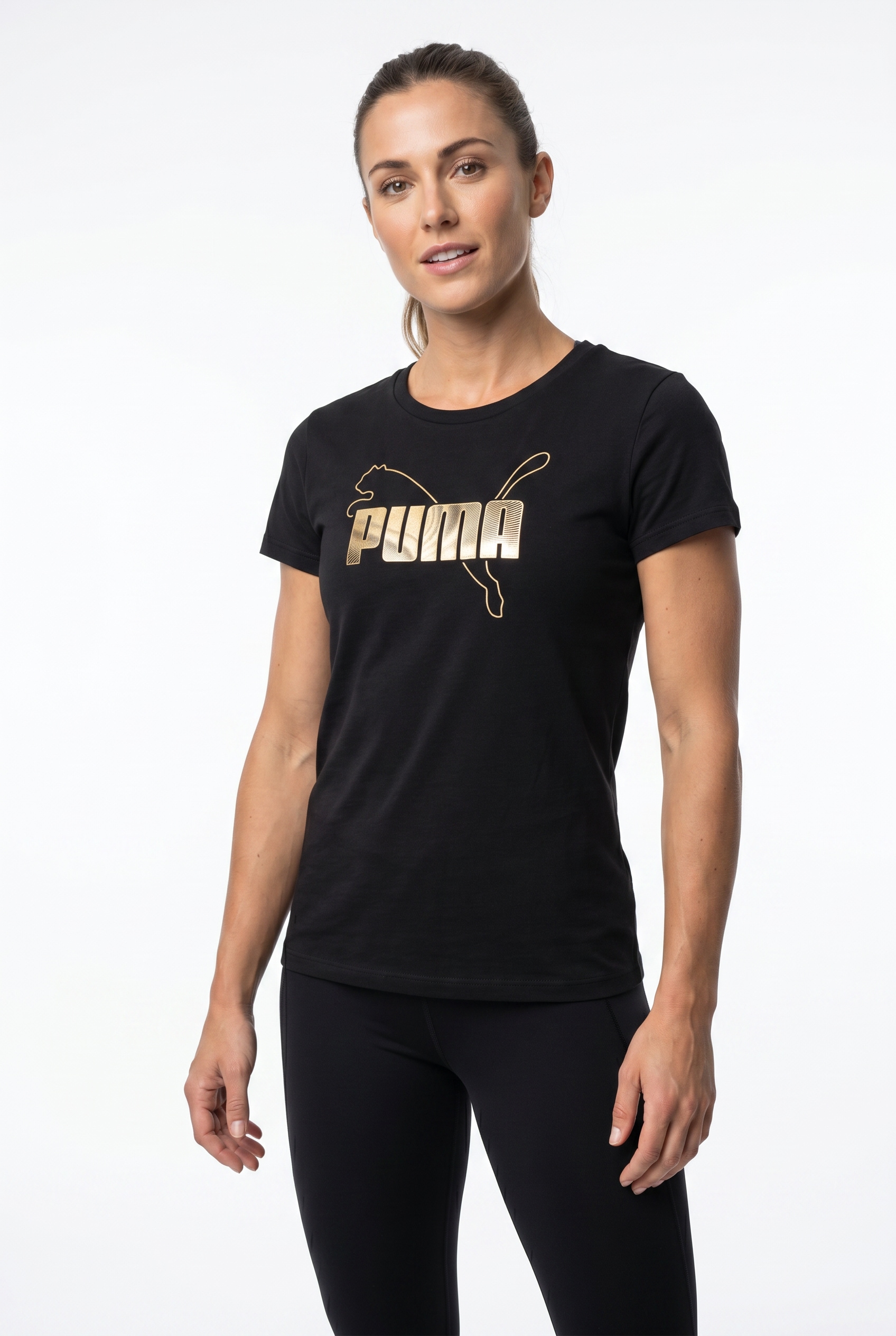 PUMA T-Shirt "ESS LOGO LAB METALLIC TEE" Regular Fit, mit Rundhalsausschnitt, aus Baumwolle