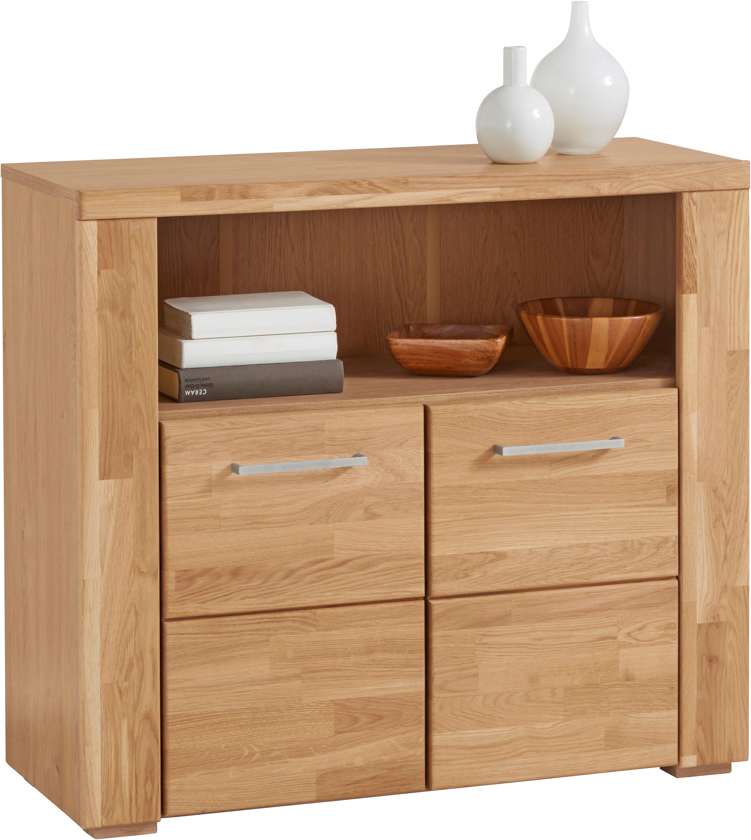 Home affaire Kommode "Celle,90cm breit,35 cm tief, Fronten Massivholz", Hol günstig online kaufen