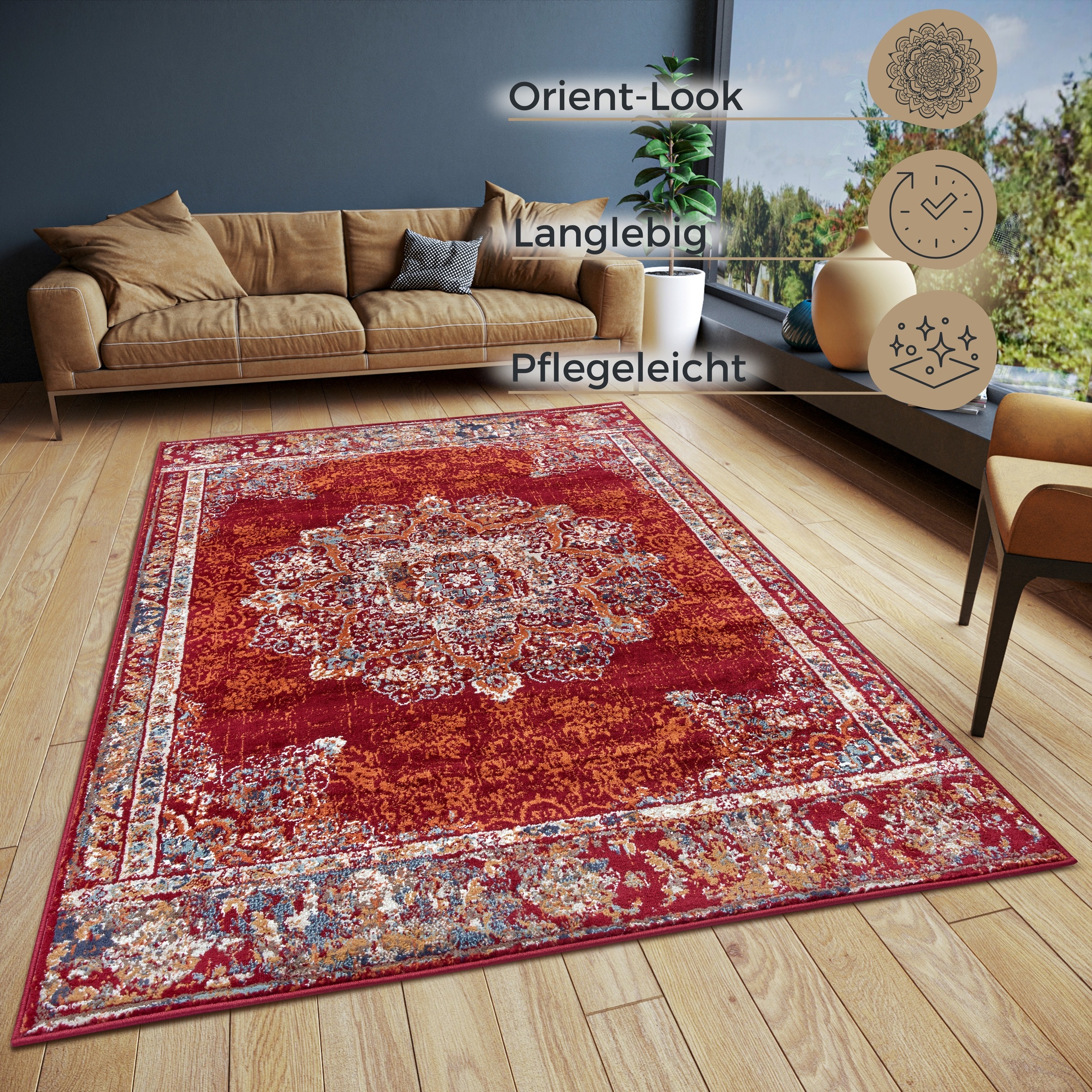 HANSE Home Teppich »Maderno«, rechteckig, 8 mm Höhe, Läufer, Orientalisch, Kurzflor, Wohnzimmer, Schlafzimmer, Esszimmer