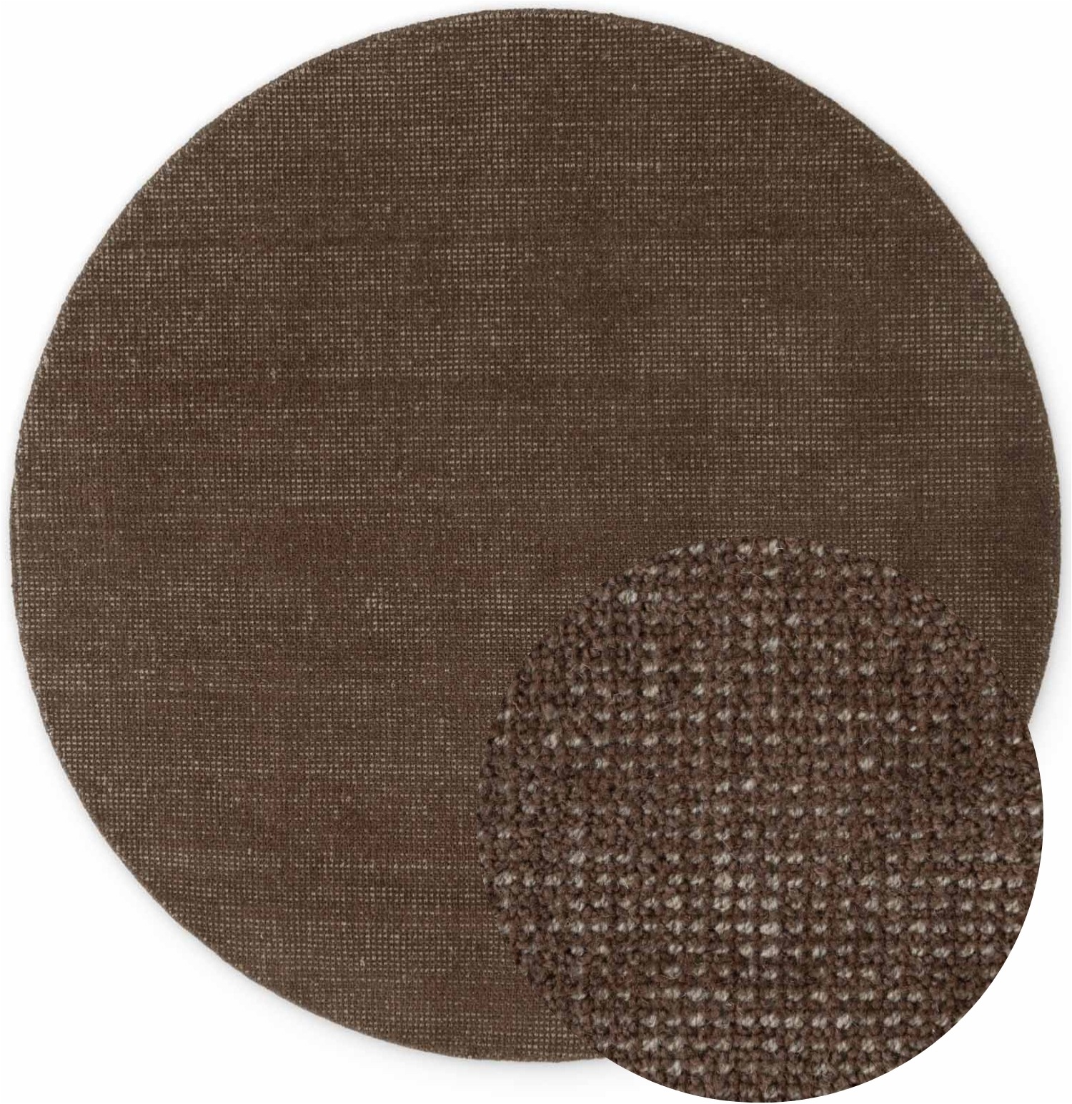 Ted Baker Greenwich Wool Rug Handwoven Living Room in Brown | Size: 160cm diameter