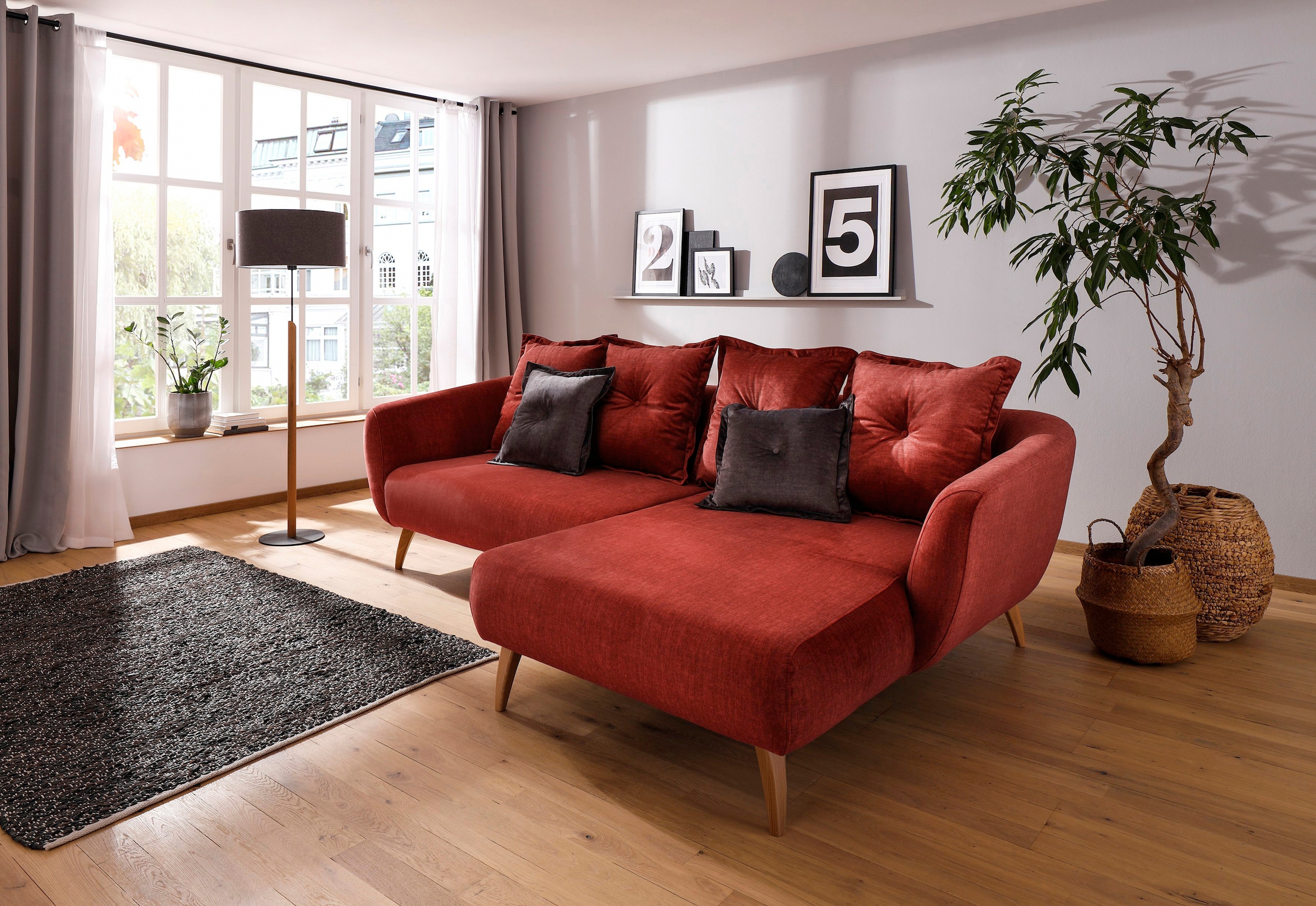 Home affaire Ecksofa "Baggio formschöne Polsterecke, bequem, Breite 277cm, günstig online kaufen