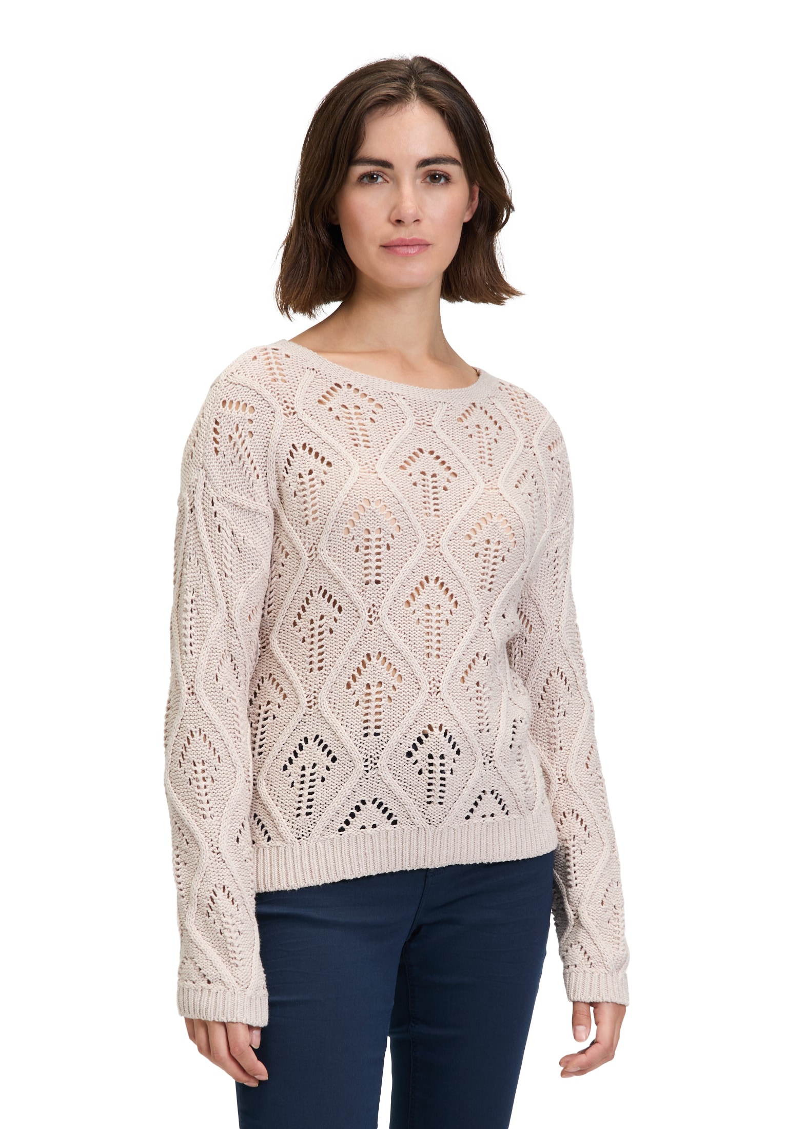 Strickpullover »Betty & Co Lochstrick-Pullover mit Strickdetails«, Rippbündchen