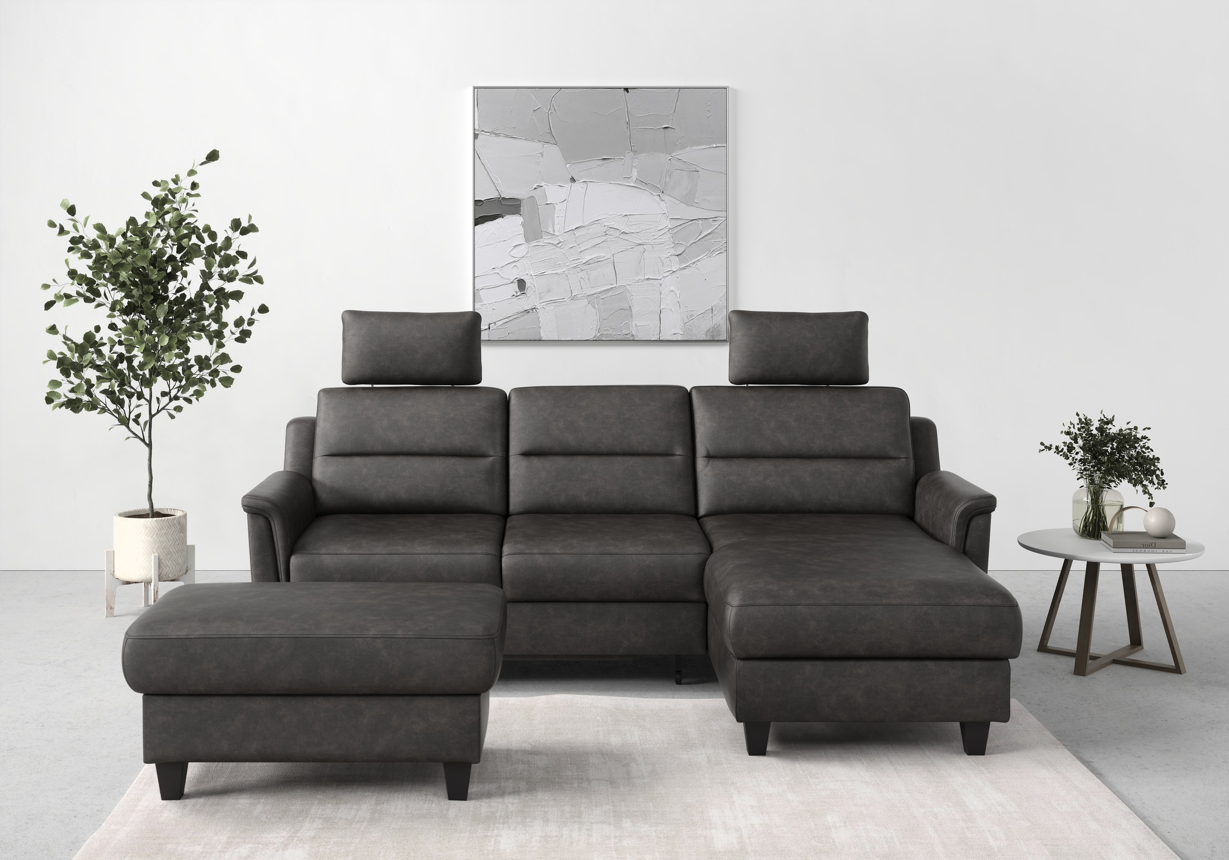 sit&more Ecksofa "Farö L-Form" inklusive Federkern, wahlweise mit Schlaffunktion und Bettkasten