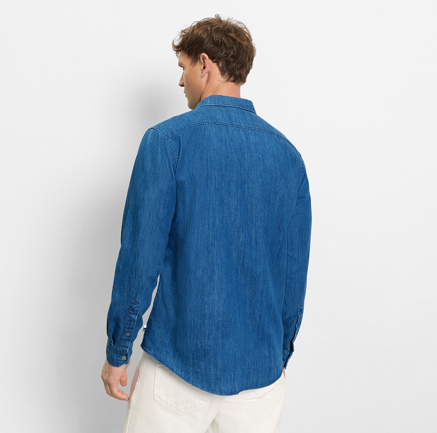 OLYMP Jeanshemd »Casual« im Denim-Look, Kentkragen