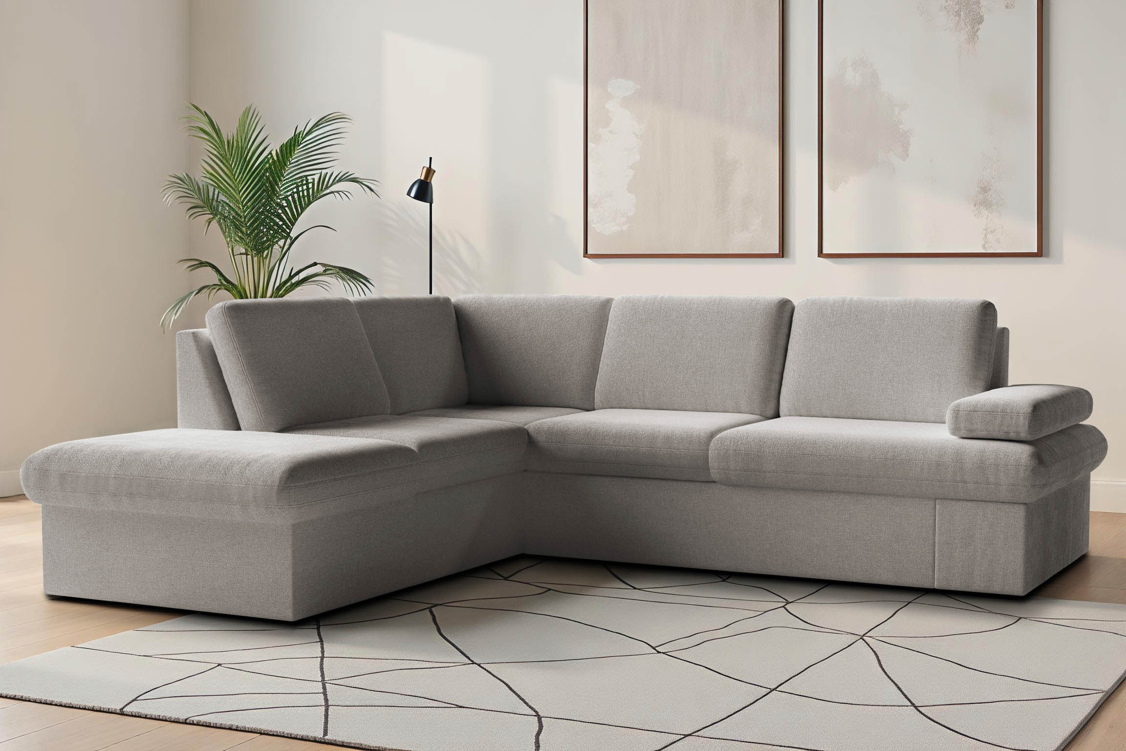 sit&more Ecksofa "Moreno L-Form, B: 238 cm" mit Armteilverstellung, optional Schlaffunktion