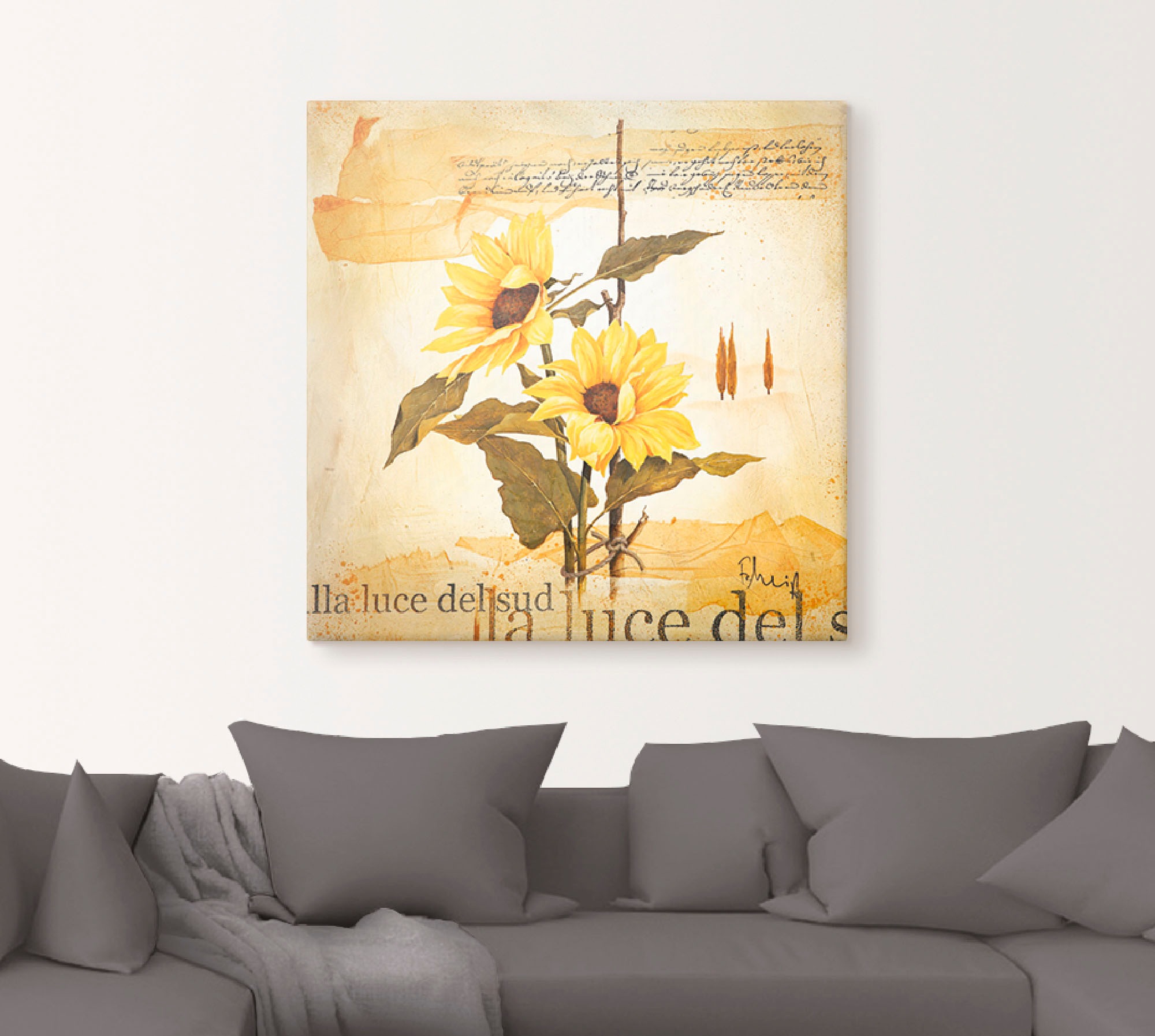 Artland Leinwandbild »Licht des Südens«, Blumen, (1 St.), auf Keilrahmen gespannt