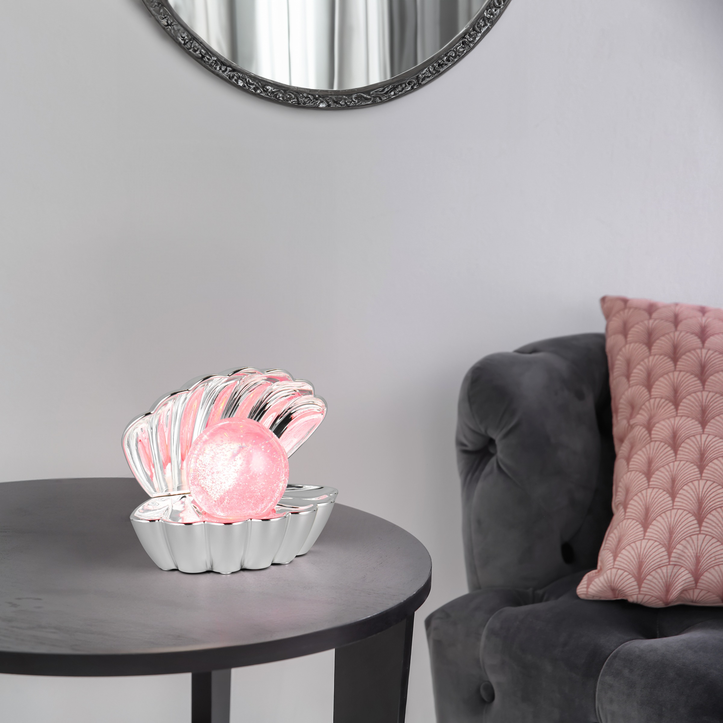 REALITY Leuchten LED Tischleuchte »SHELLY, Deko Tischlampe in Muschelform mit RGB Farbwechsel, 0,8W 15Lm« LED-Board 1 Stk. RGB Muschel Tischlampe mit Glitzerkugel und Farbwechsel inkl USB-Ladekabel