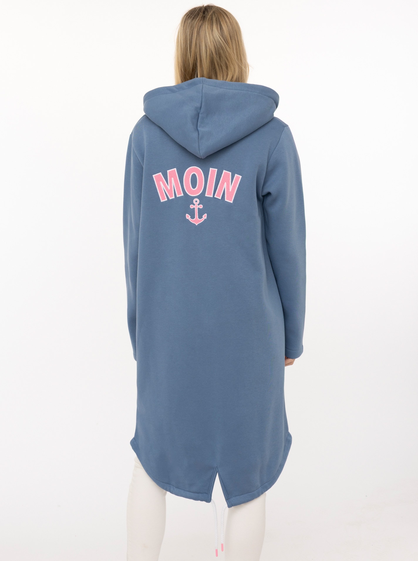 Zwillingsherz Jerseymantel »"Moin Classic"« martimier Look, Moin Stickerei vorne und hinten, mit Taschen