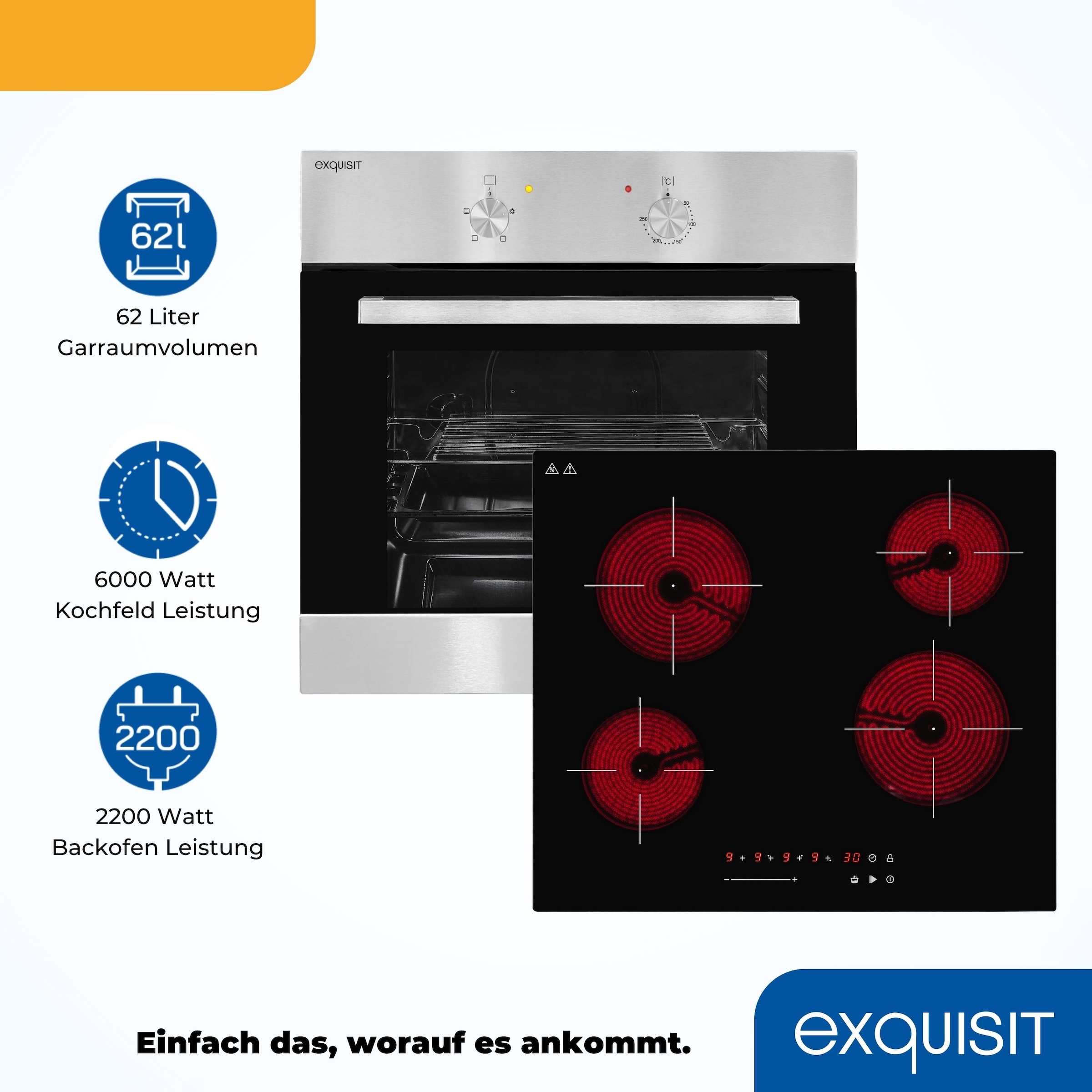 exquisit Backofen-Set »EBE 555-1.1« Set, 2 Stk. tlg.