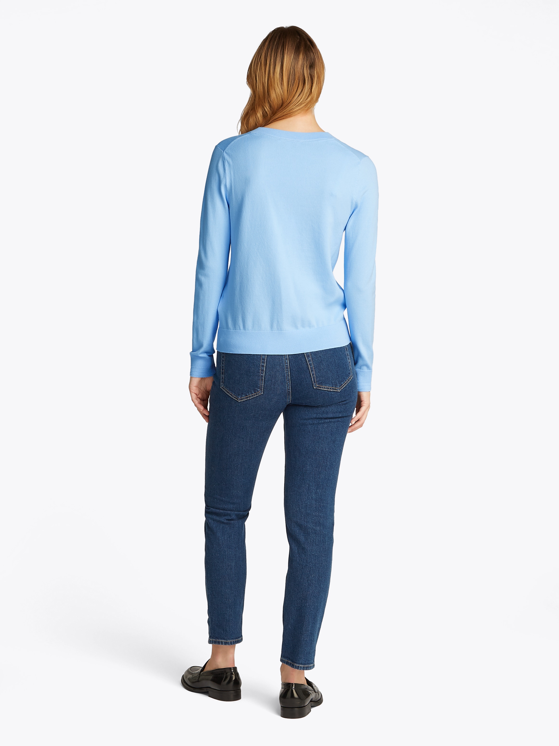 Tommy Hilfiger V-Ausschnitt-Pullover, mit Logo-Stickerei