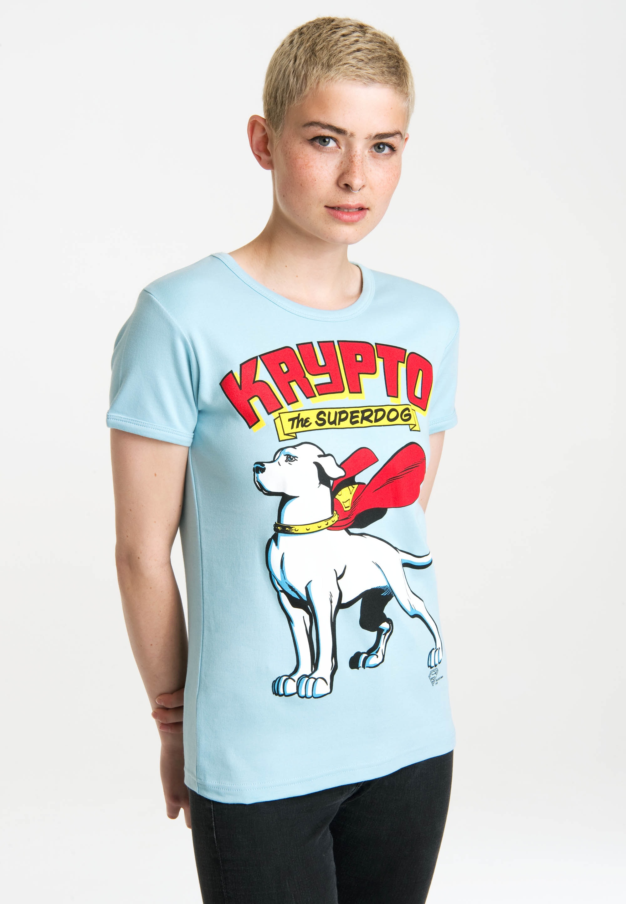LOGOSHIRT T-Shirt »Krypto the Superdog«, mit lizenziertem Originaldesign