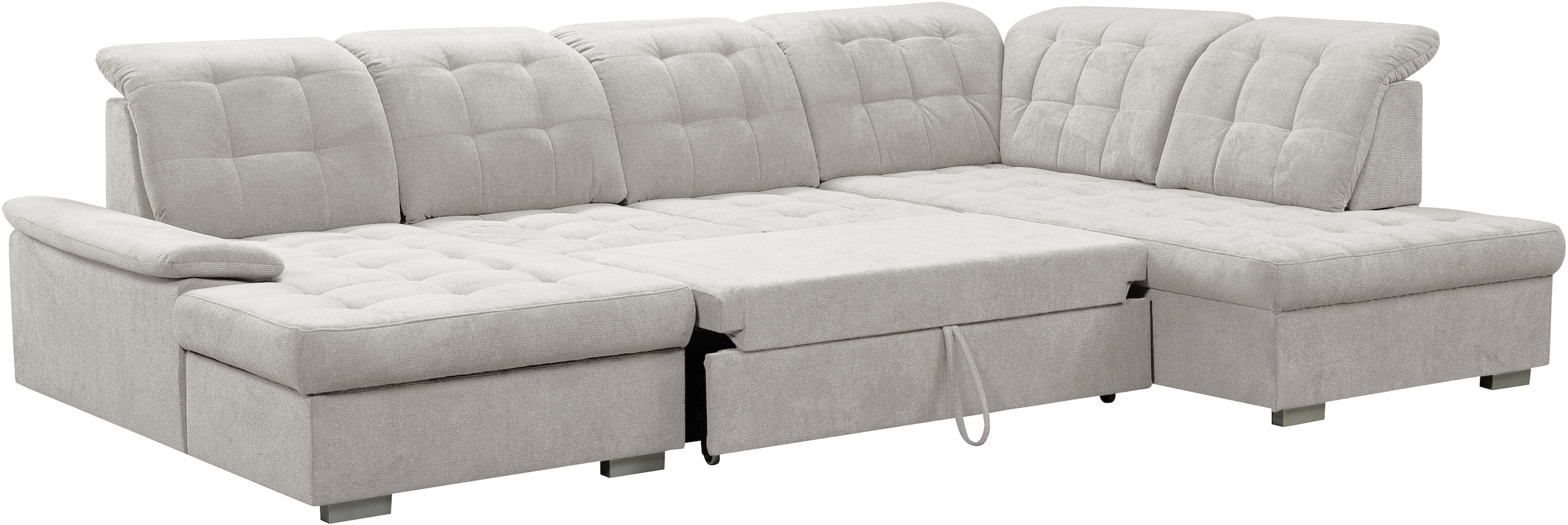 WERK2 Wohnlandschaft »Kordula-New U-Form«, Sofa in U-Form mit Schlaffunktion & Bettkasten, Schlafcouch