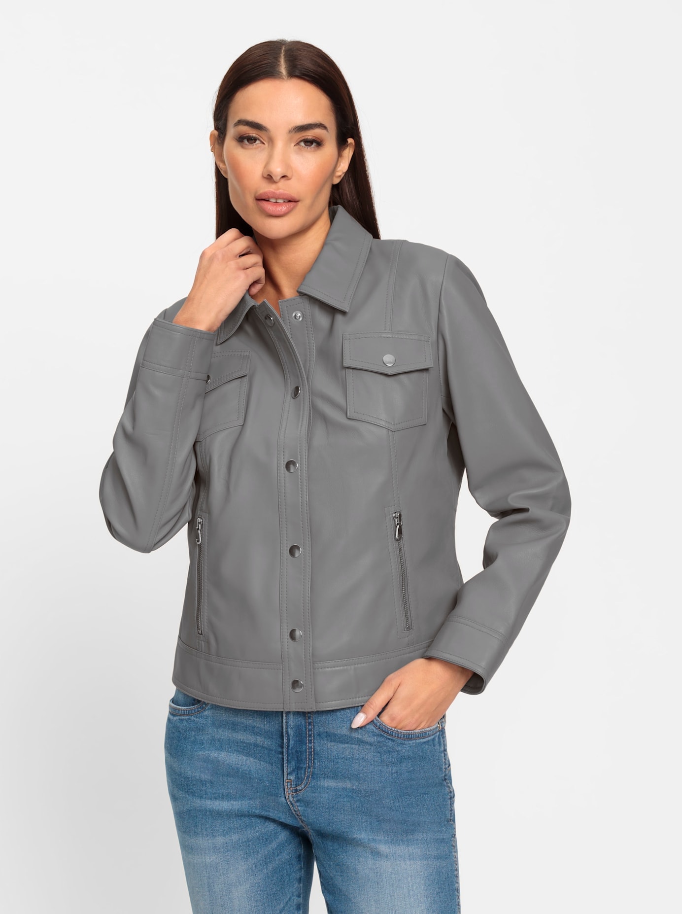 heine Lederjacke, ohne Kapuze