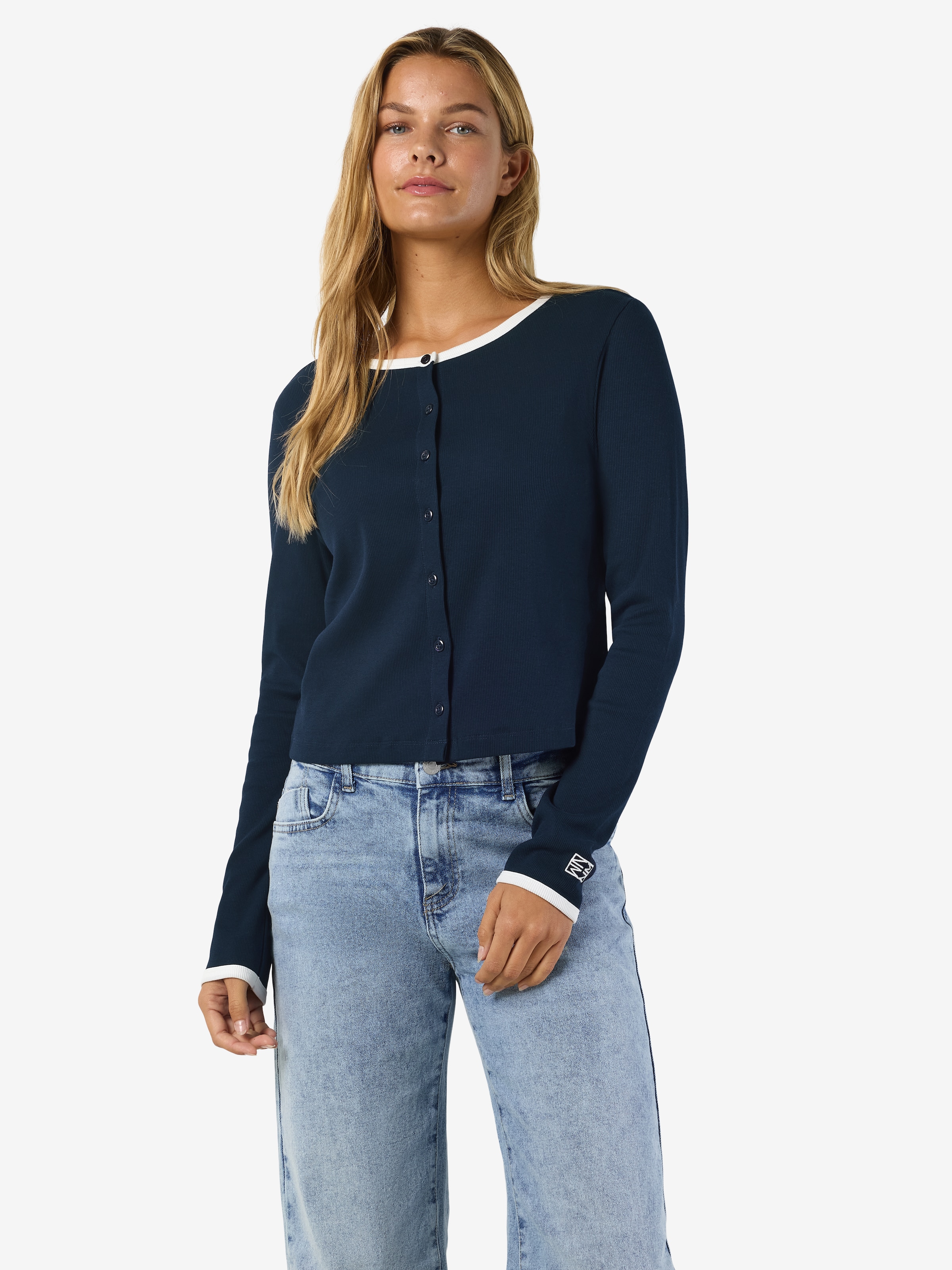 Noisy may Strickjacke "NMJUDY L/S CONTRAST CARDIGAN JRSFWD NOOS" günstig online kaufen