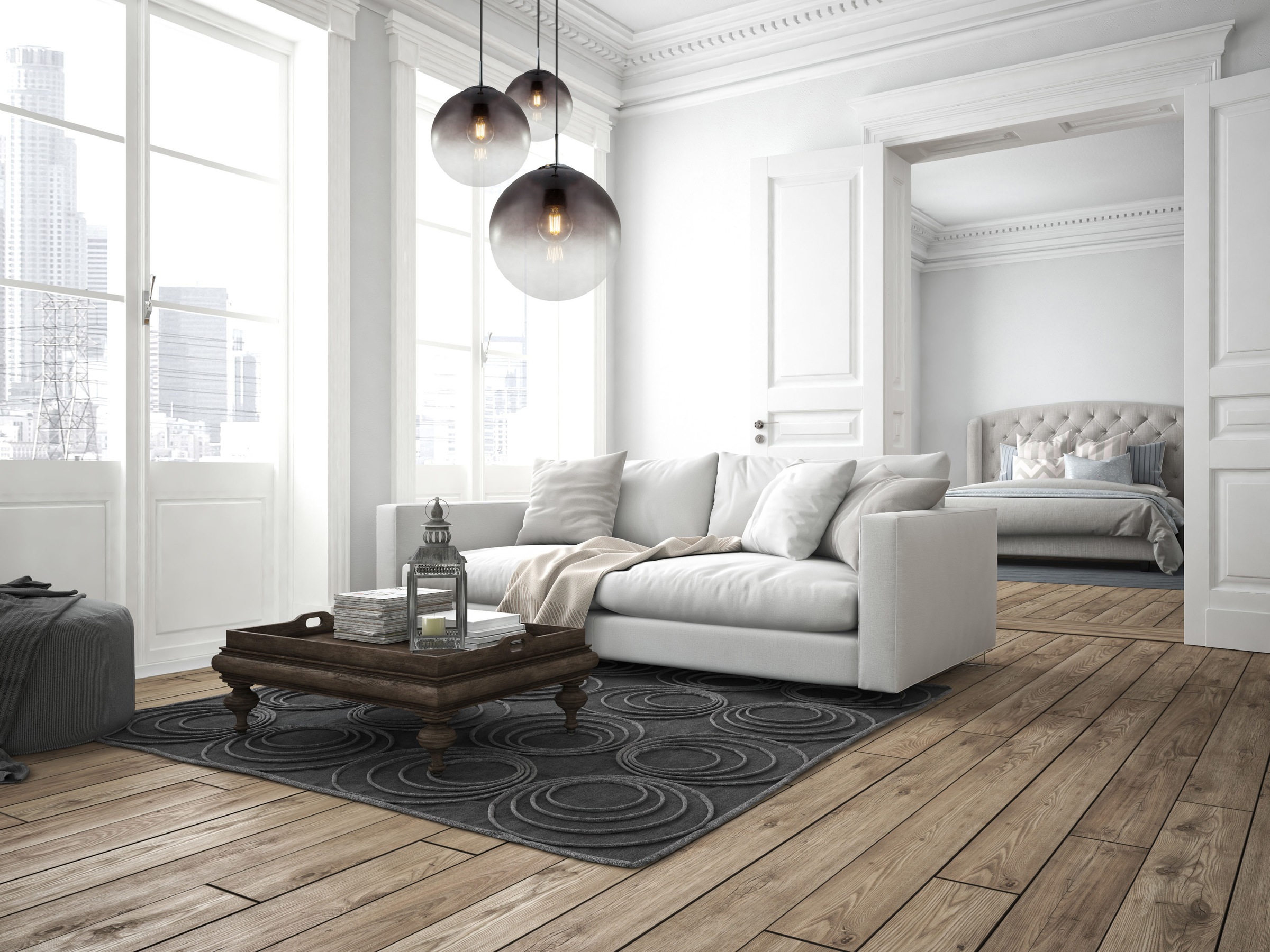 GLOBO LIGHTING Hängeleuchte »VARUS« E27 1 Stk. Verchromte Hängeleuchte mit 5 Glas-Kugeln, Höhe kürzbar