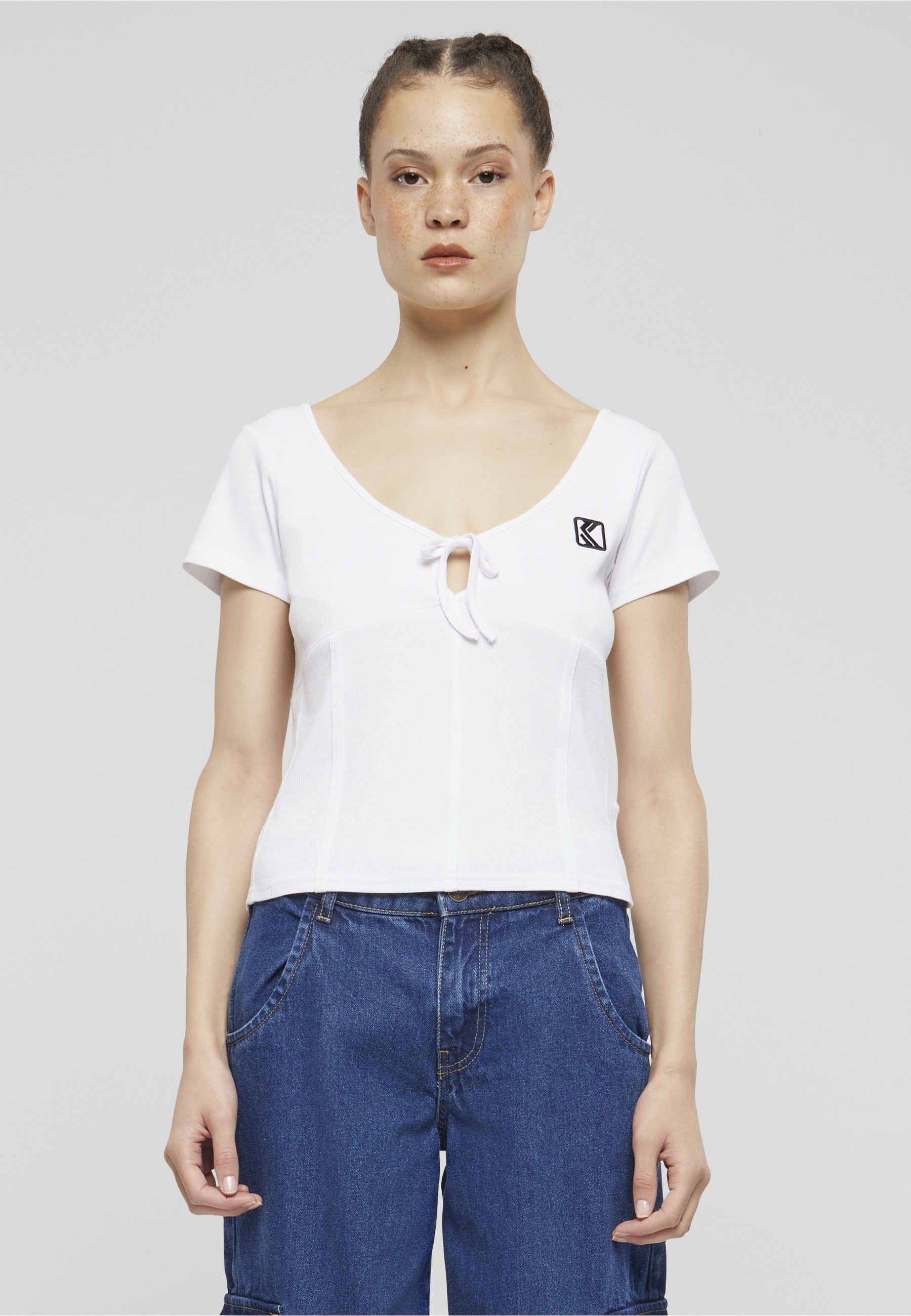 Karl Kani T-Shirt »Karl Kani Damen KW241-026-1 Karl Kani Og Corset Rib Tee« 1 Stk.