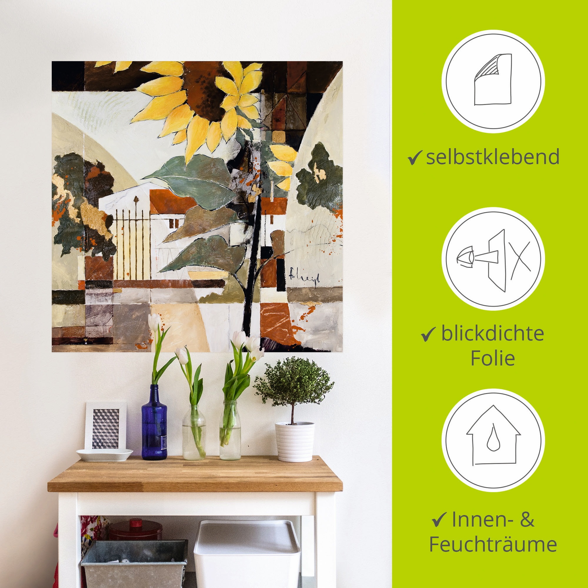 Artland Wandfolie »Sonnenblumen I«, Blumen, (1 St.), selbstklebend