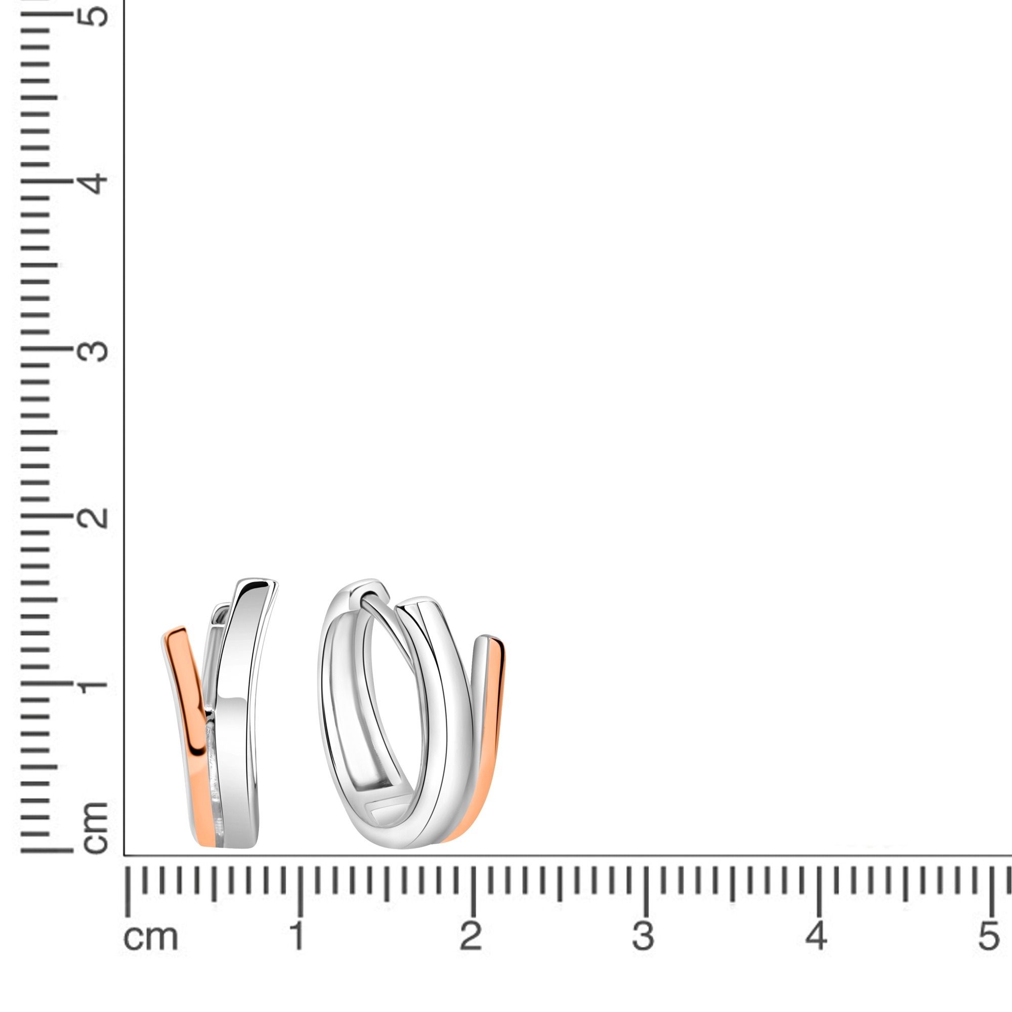 Zeeme Paar Creolen »925/- Sterling Silber rhodiniert/rosé«