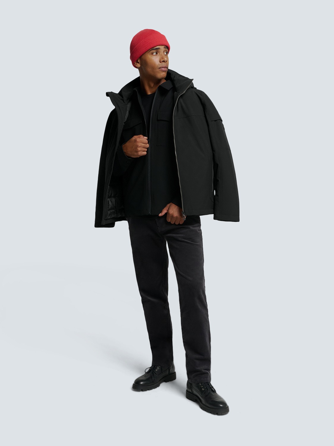 NO EXCESS Langarmhemd »No Excess Overshirt mit Zip-Verschluss«
