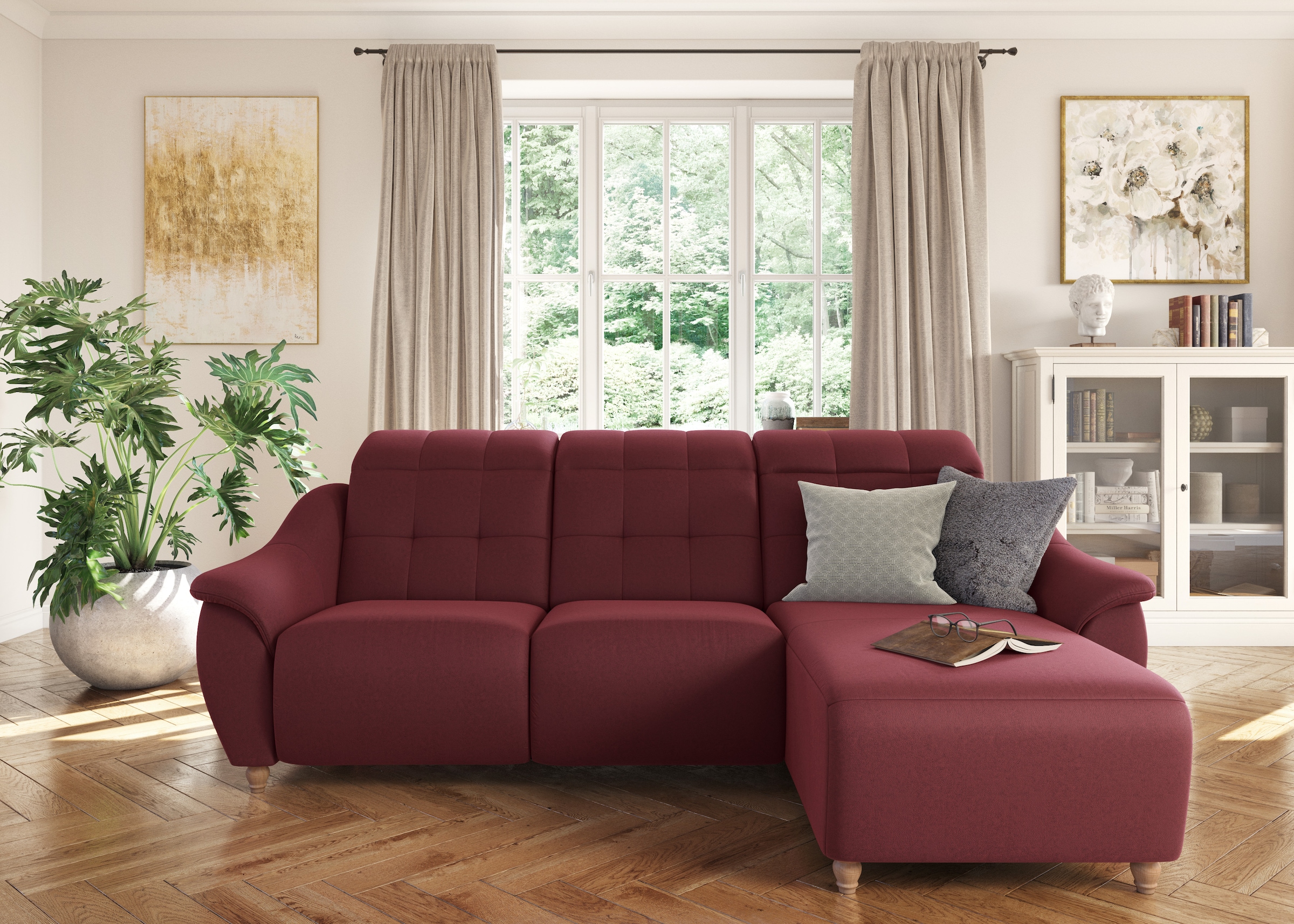 Home affaire Ecksofa "Boston L-Form" Kopfteilverstellung an jeder Sitzfläch günstig online kaufen