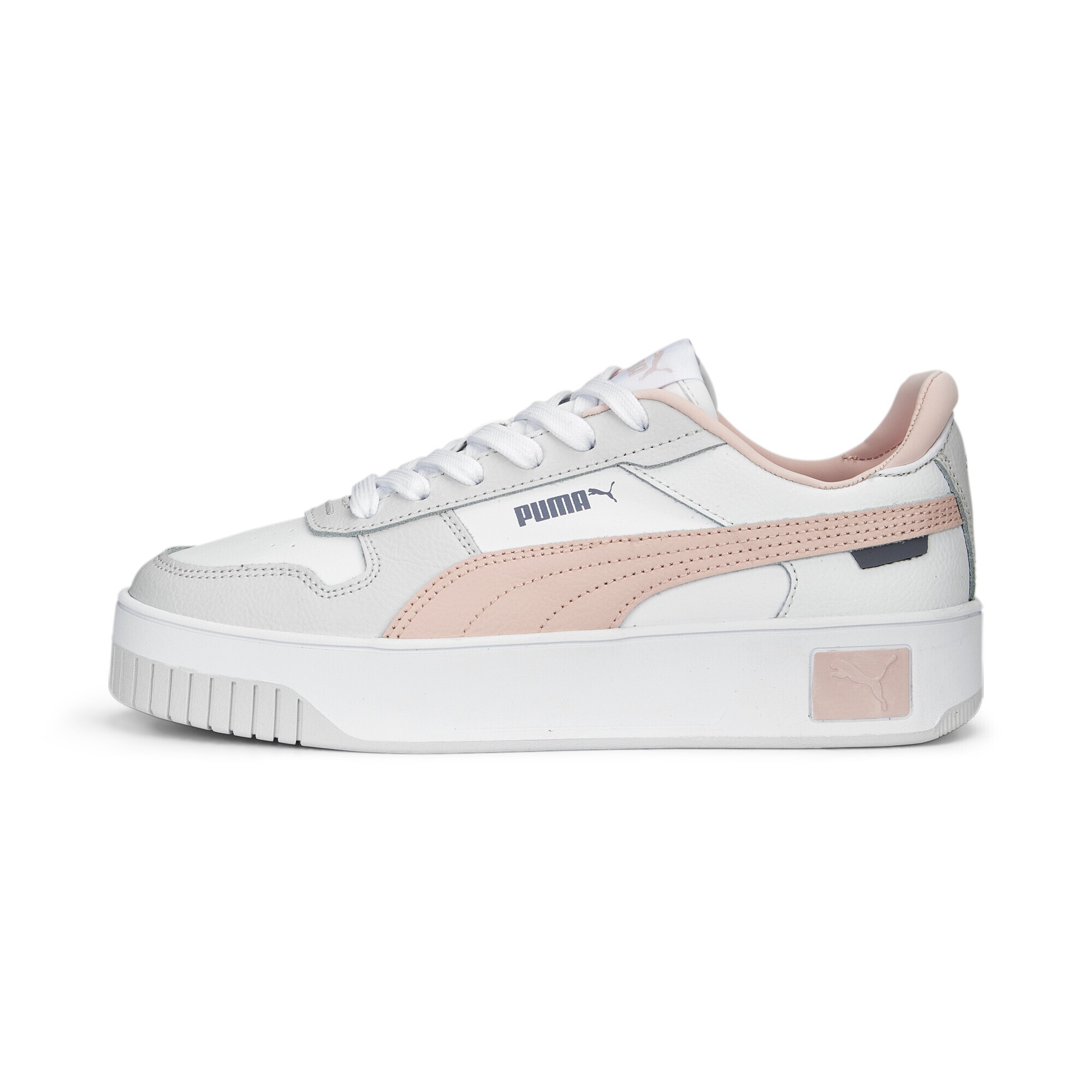 Sneaker PUMA "Carina Street Sneakers Damen", Damen, Gr. 35,5, bunt (weiß rose dust feather gray pink), Obermaterial: Kuhleder, Synthetik, Leder; Futter: Synthetik, Textil; Innensohle: Textil; Laufsohle: Gummi, Schuhe Sneaker 2