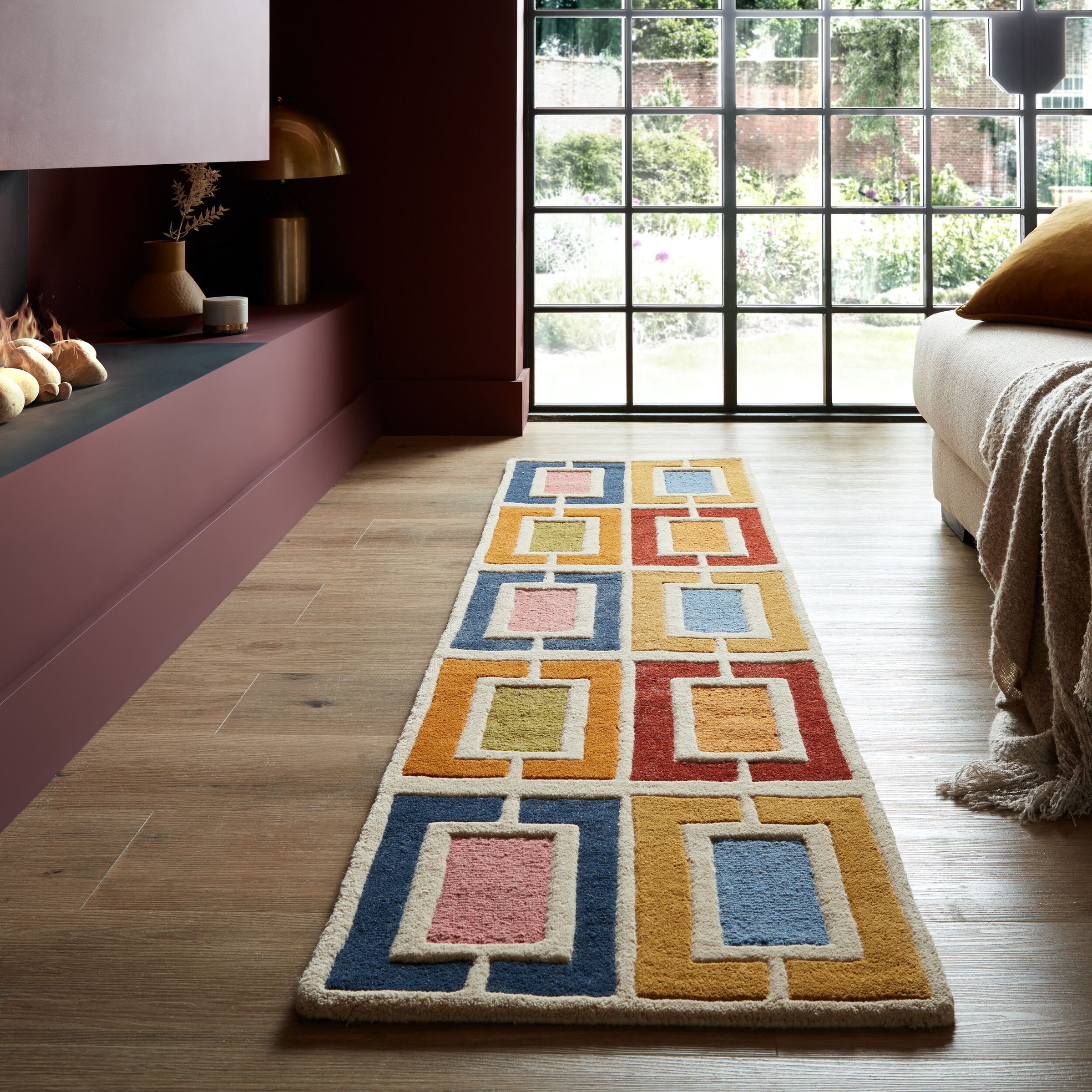FLAIR RUGS Wollteppich "Retro Blocks mit Hoch-Tief-Effekt" rechteckig 10 mm günstig online kaufen
