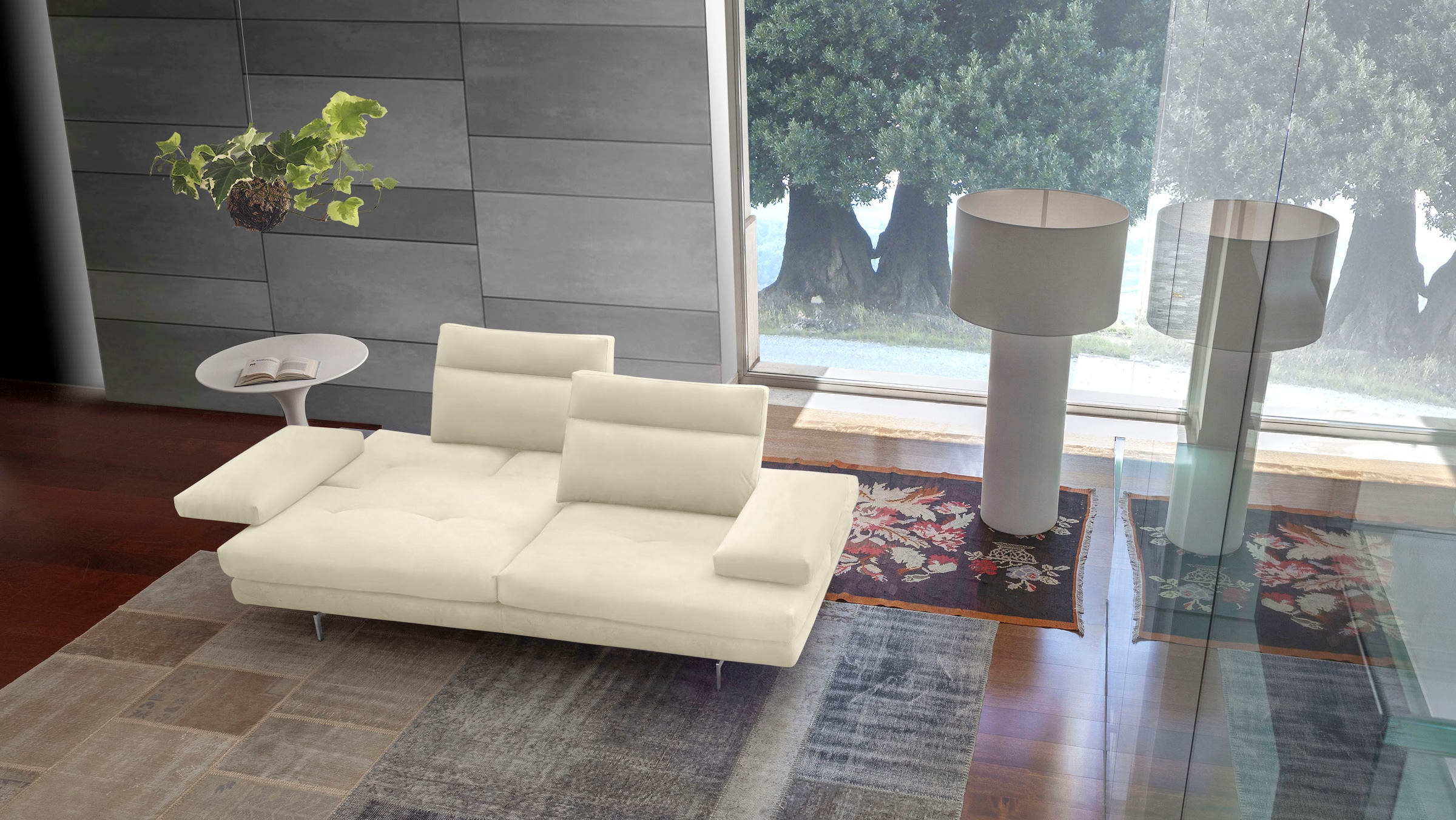 CALIA ITALIA 3,5-Sitzer "Toby Wing, italienisches Designsofa mit erstklassigem Sitzkomfort", inklusive Sitztiefenverstel