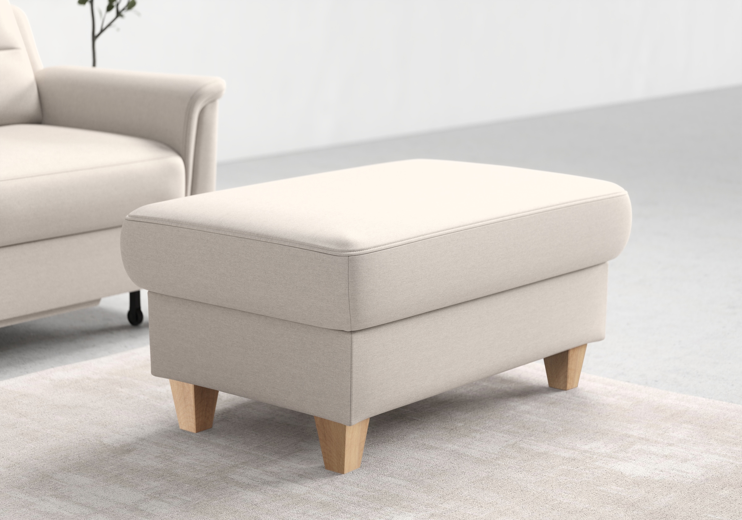 sit&more Stauraumhocker "Farö" mit Stauraum und Federkern und naturfarbenen Füßen