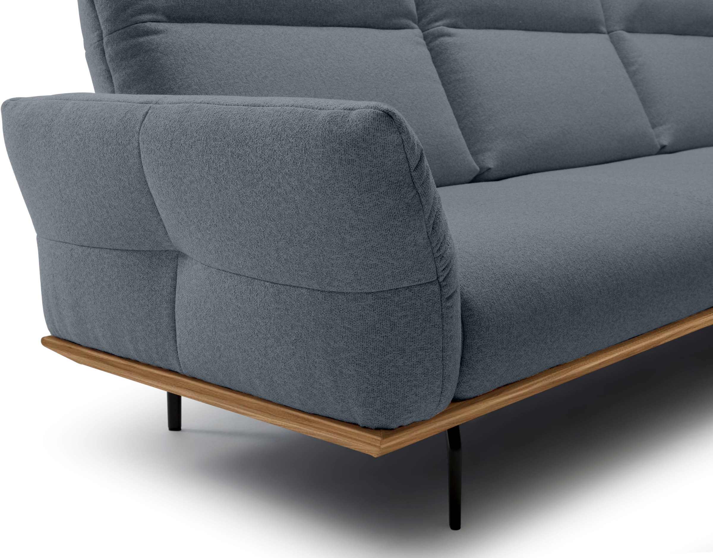 Creation BY ROLF BENZ Ecksofa »CR.460«, Sockel in Nussbaum, Winkelfüße in Umbragrau, Breite 318 cm