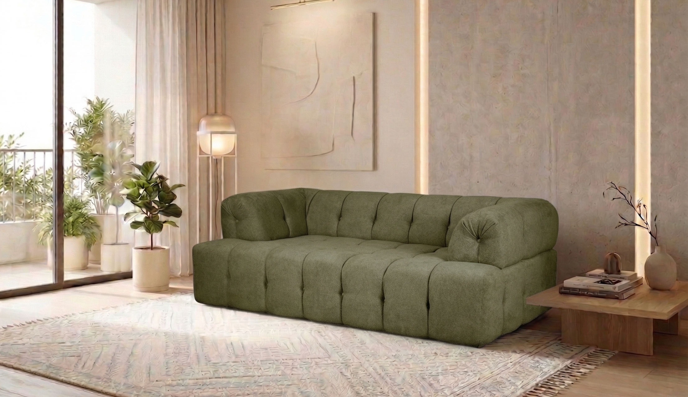 Home affaire 2-Sitzer "APERIRE Design-Sofa, moderne Steppung, Breite 180 cm" mit Wellenunterfederung, gemütlich und modern, komfortables Sitzgefühl