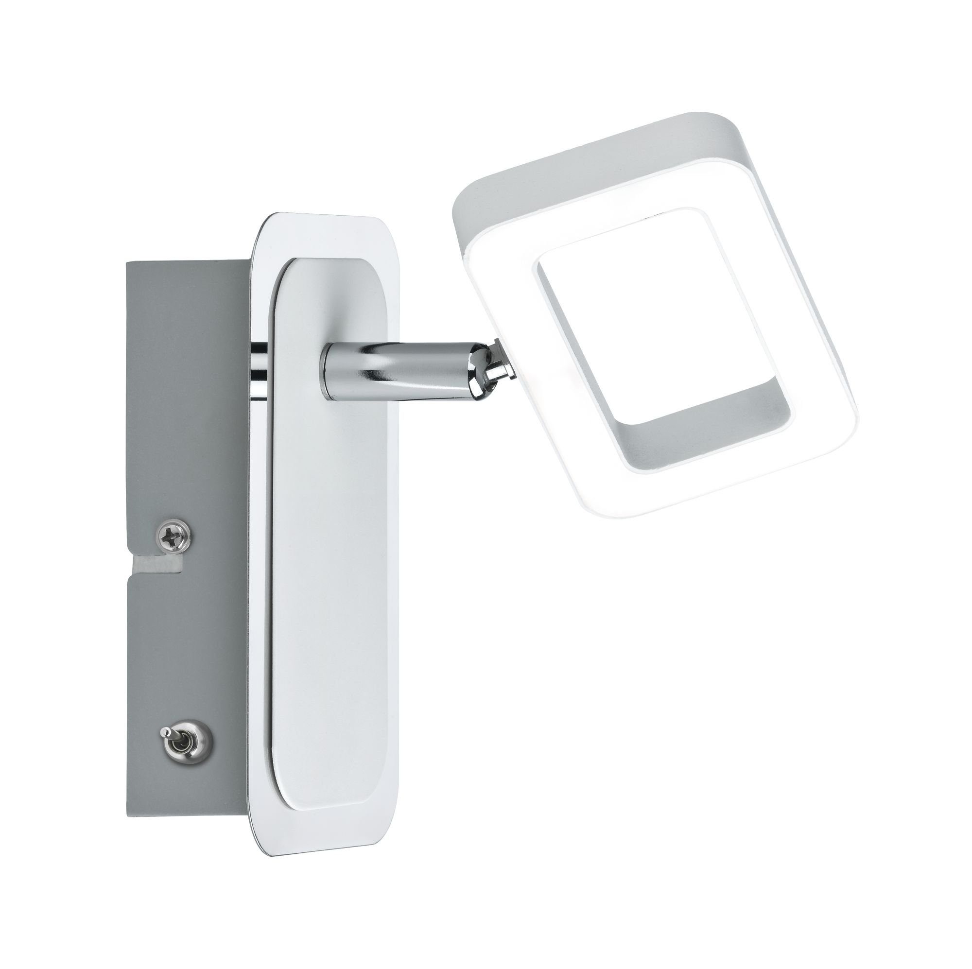 Paulmann LED Wandstrahler Frame Weiß/Chrom 1-flammig inkl. Leuchtmittel 1x4,5W, 1 St., Warmweiß